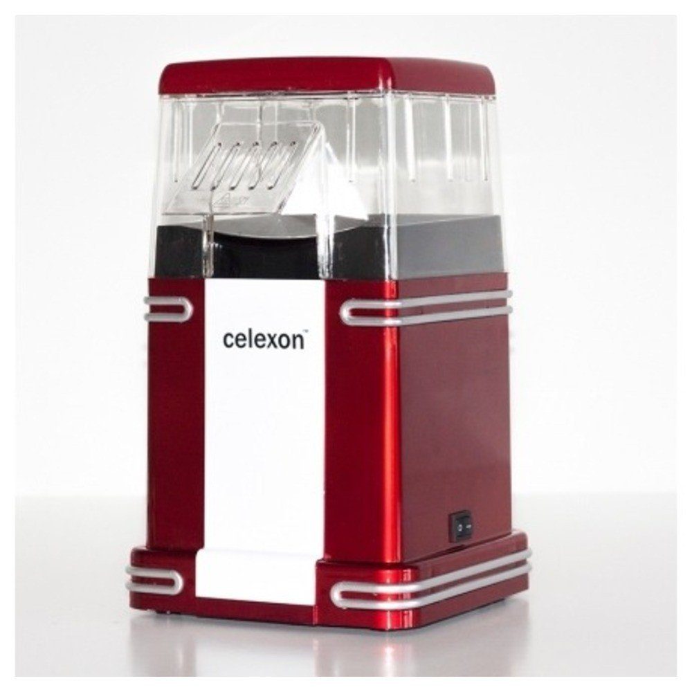 Celexon Popcornmaschine CinePop CP250, 17,5x20x28 cm, 1200 Watt, Füllmenge 100g, Rot / Weiß | Popcornmaschinen