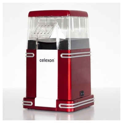 Celexon Popcornmaschine CinePop CP250, 17,5x20x28 cm, 1200 Watt, Füllmenge 100g, Rot / Weiß