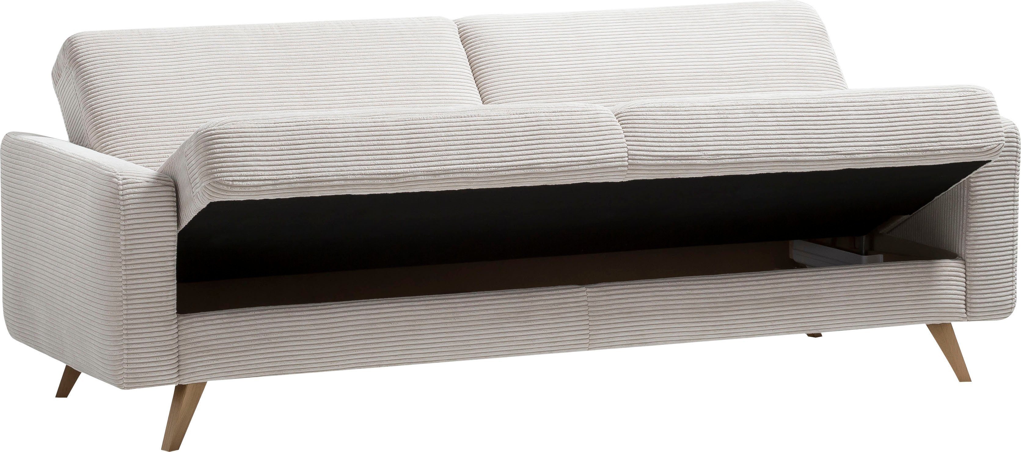 fashion - beige Bettfunktion exxpo und sofa Samso, Inklusive 3-Sitzer Bettkasten