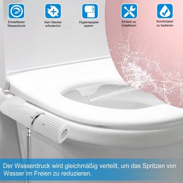 UISEBRT Bidet-Einsatz Toilette Ultra-Slim Bidet Aufsatz Doppel Düse