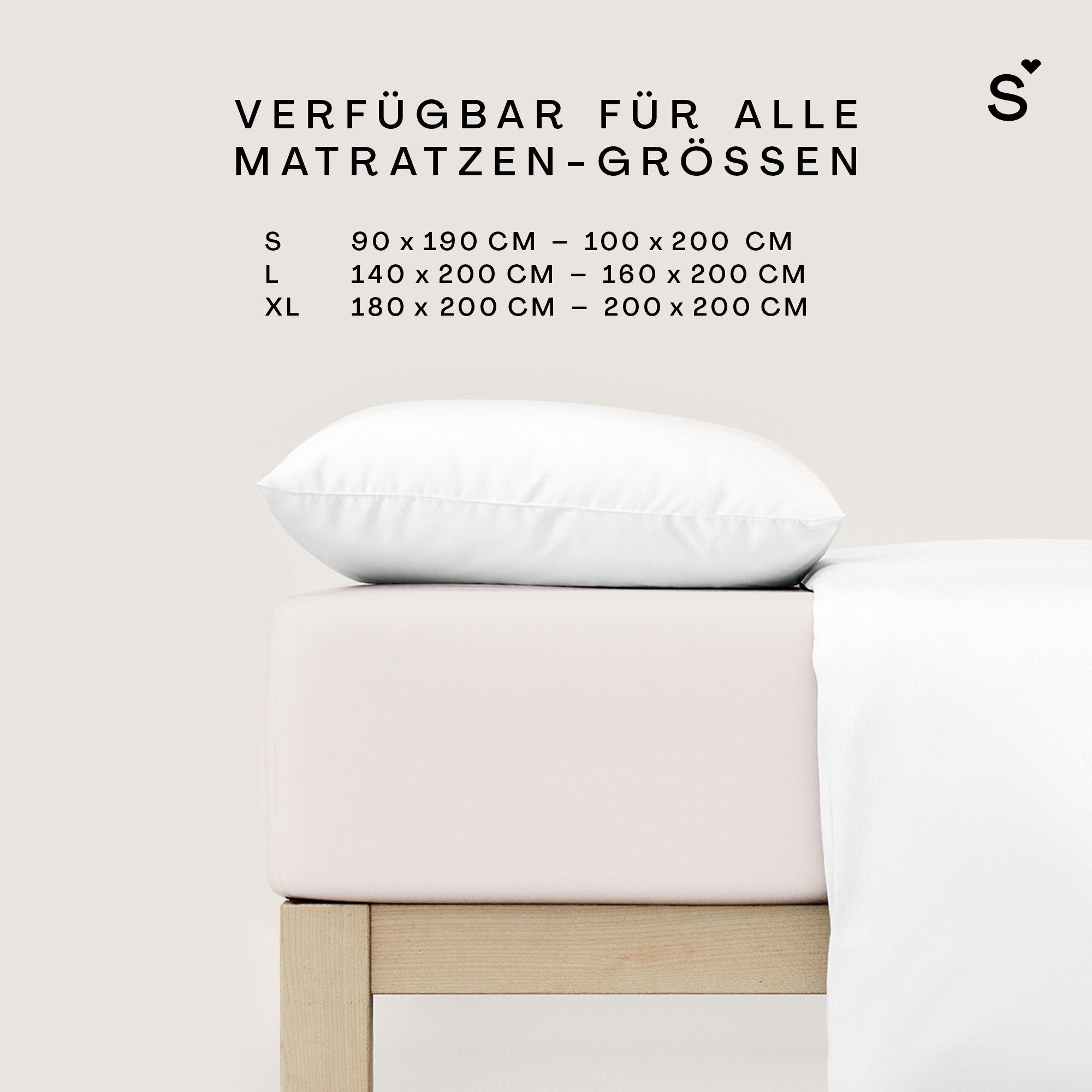 Schlafgut Spannbettlaken Basic Cotton Bettlaken, 160 g/m², 100% Baumwolle, Spannbetttuch, Jersey, Gummizug: rundum, (1 Stück), Spannbettlaken bis 20 cm Matratze – Bild 4 von 5