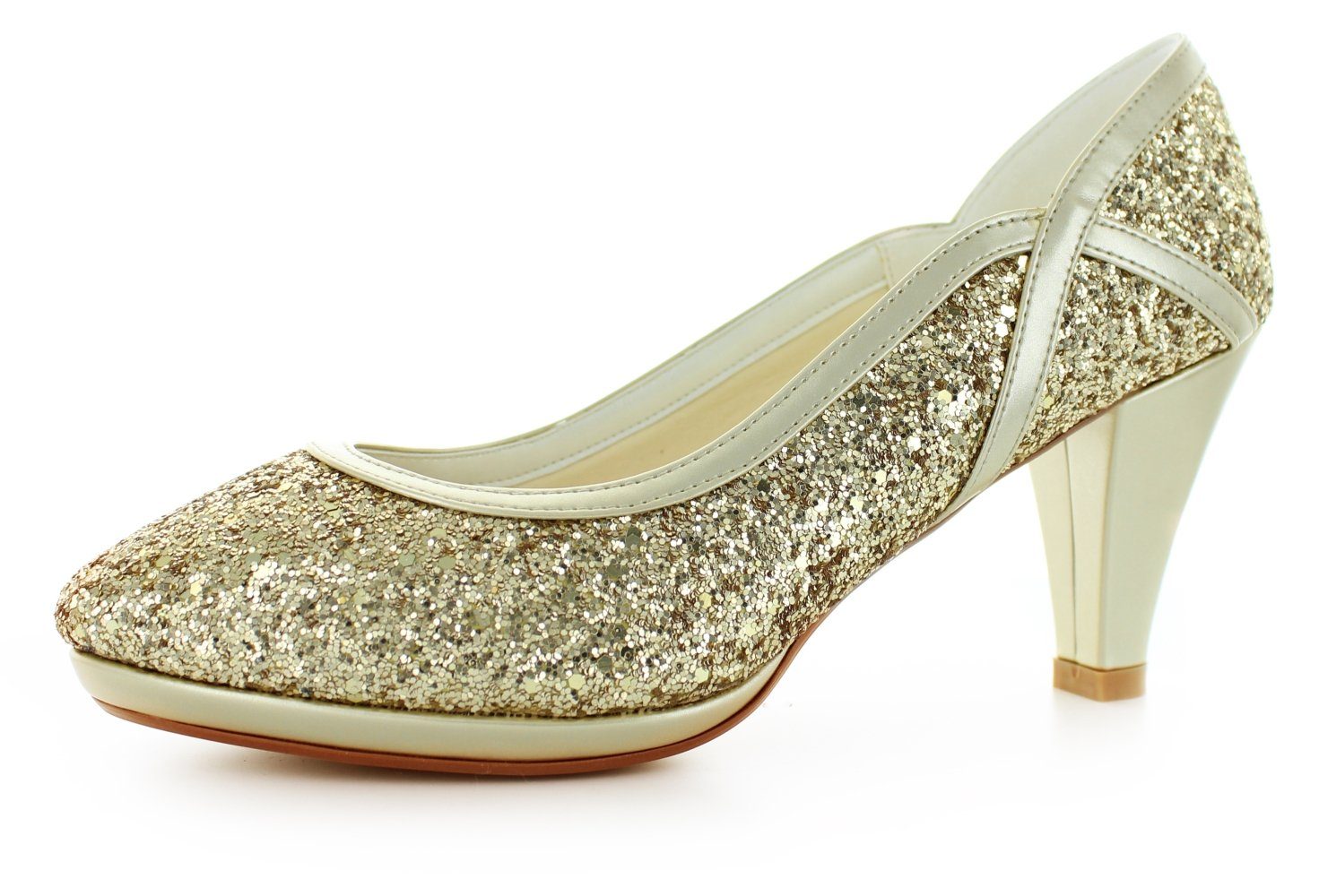 White Lady 832 bequeme Glitter Pumps Pumps gold