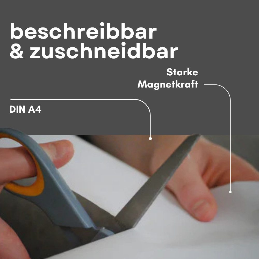 MaajeeKuto Magnet Magnetfolie DIN A4 beschreibbar Schwarz 0,9 mm PVC Magnetplatte (1-St)