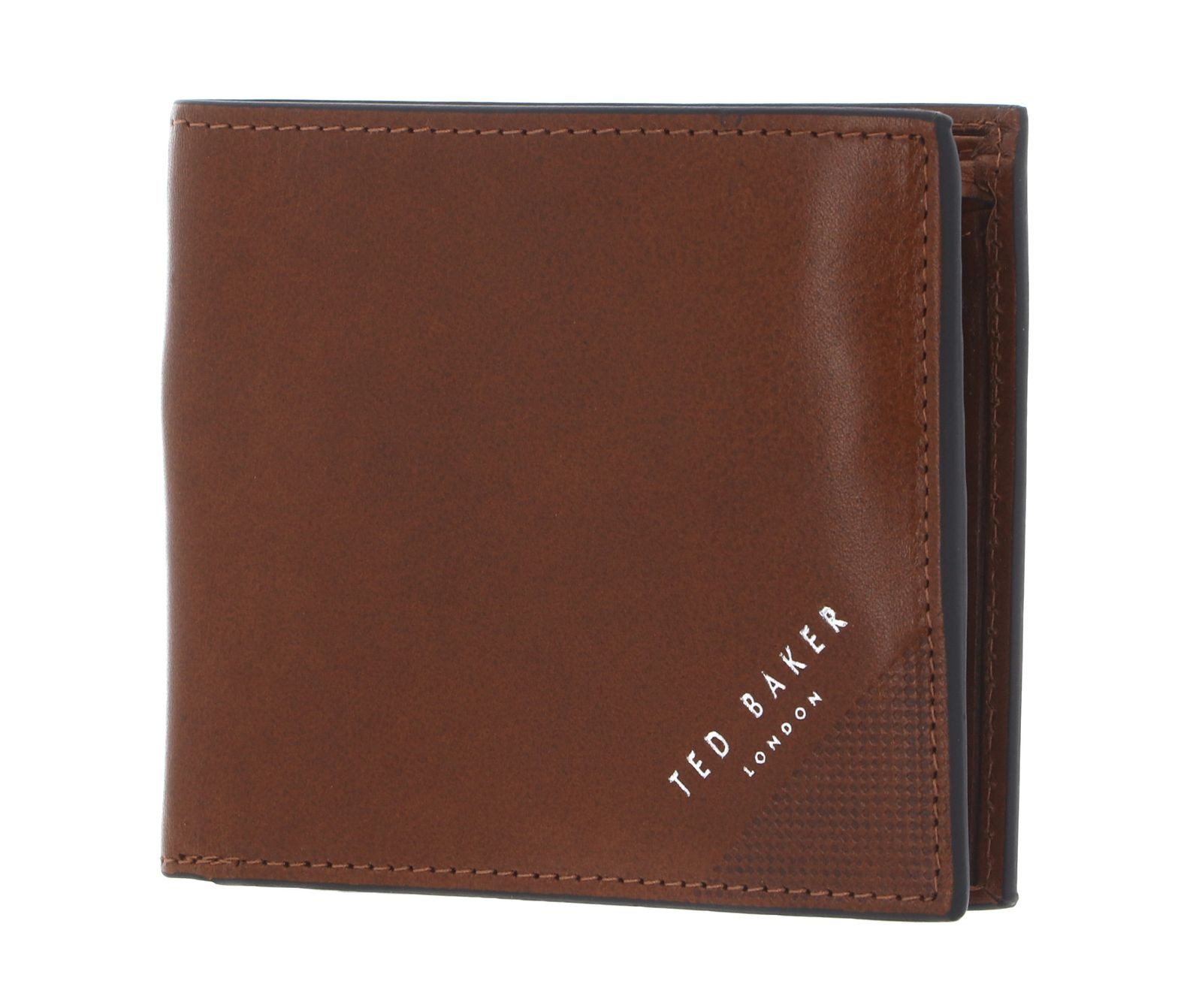 Ted Baker Geldbörse Embossed Corner Leather Bifold Coin Wallet, aus echtem Leder mit RFID-Blocker Schutz
