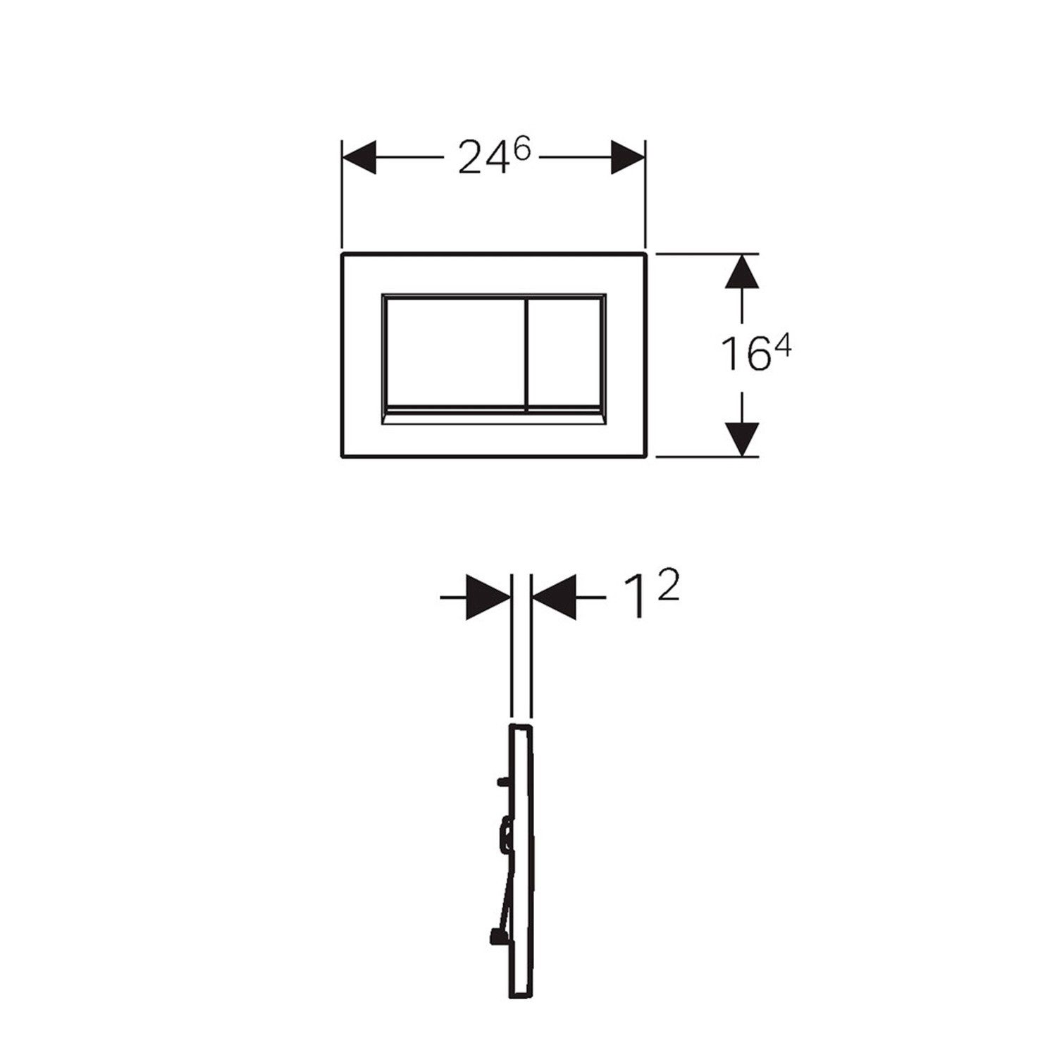GEBERIT Betätigungsplatte SIGMA30 Dual Ausstellungsplatte, Schwarz Glanz/ Chrom, Plast, Geberit-115-883-KM-1