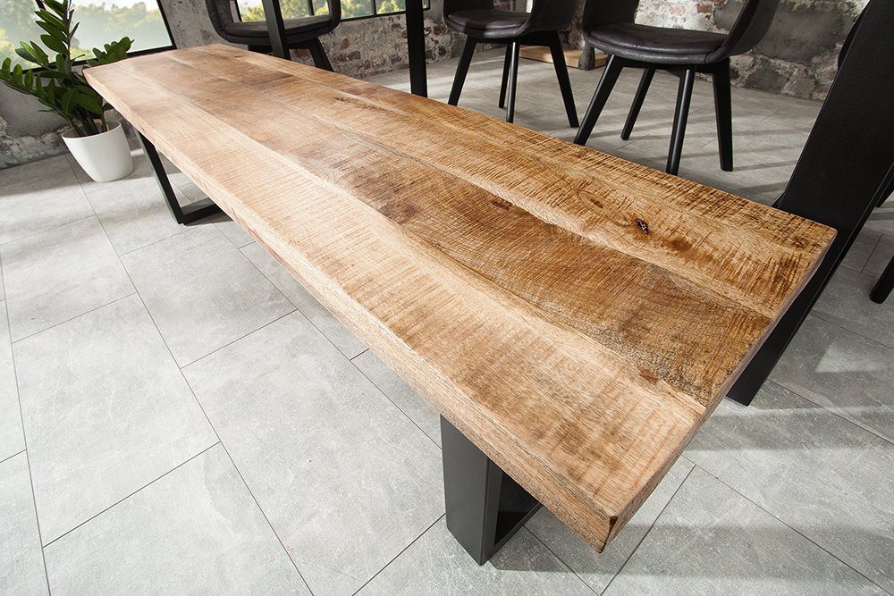 riess-ambiente Sitzbank IRON CRAFT 170cm natur / schwarz, mit Massivholz-Platte