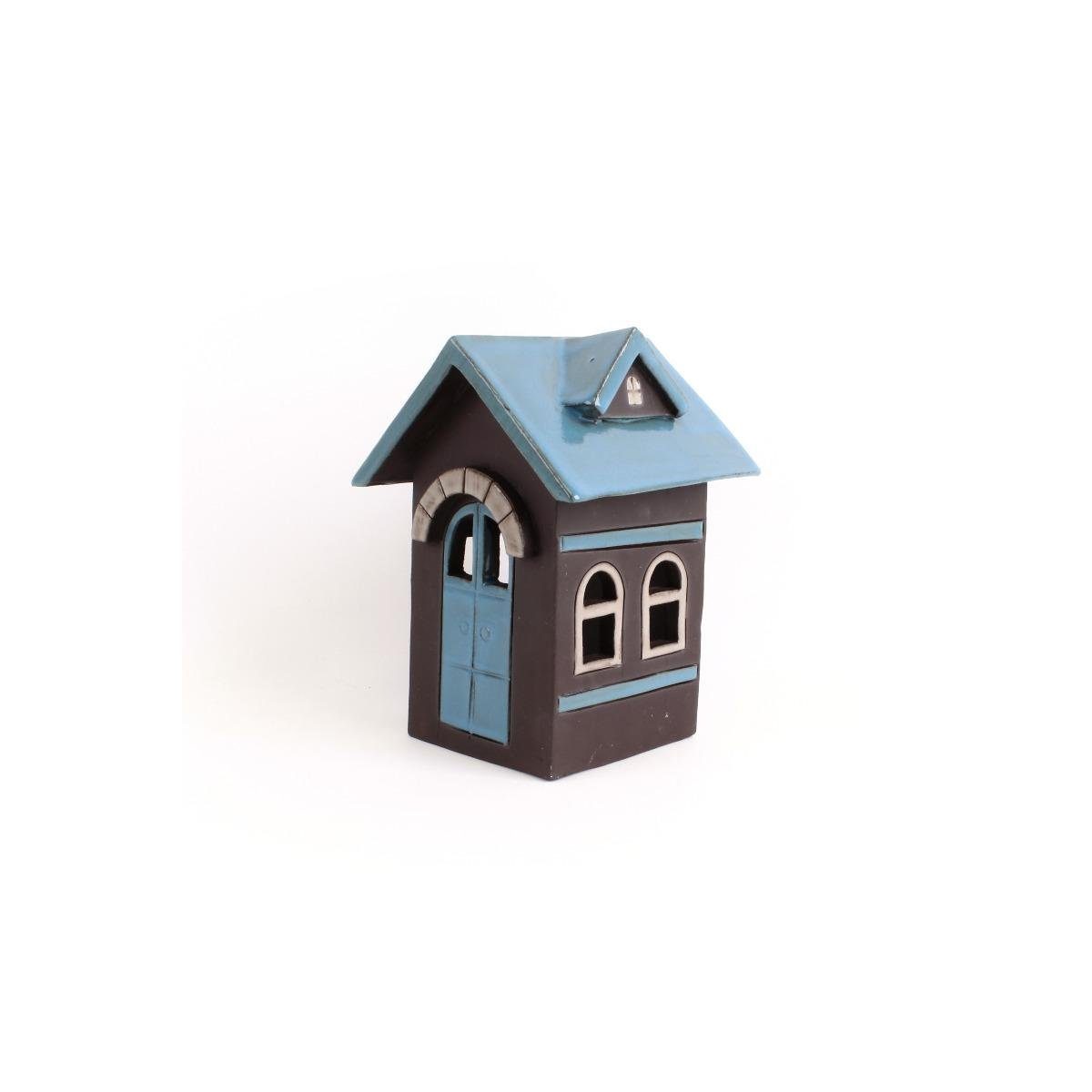 Rozos Dekofigur 31-390 - Kleines breites Haus aus schwarzem Ton