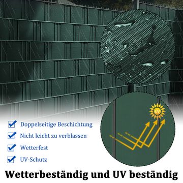 AUFUN Sichtschutzstreifen Sichtschutz Rolle PVC Zaunfolie Sichtschutzfolie inkl. clips, (für Doppelstabmatten Zaun), Anthrazit/Grün/Grau