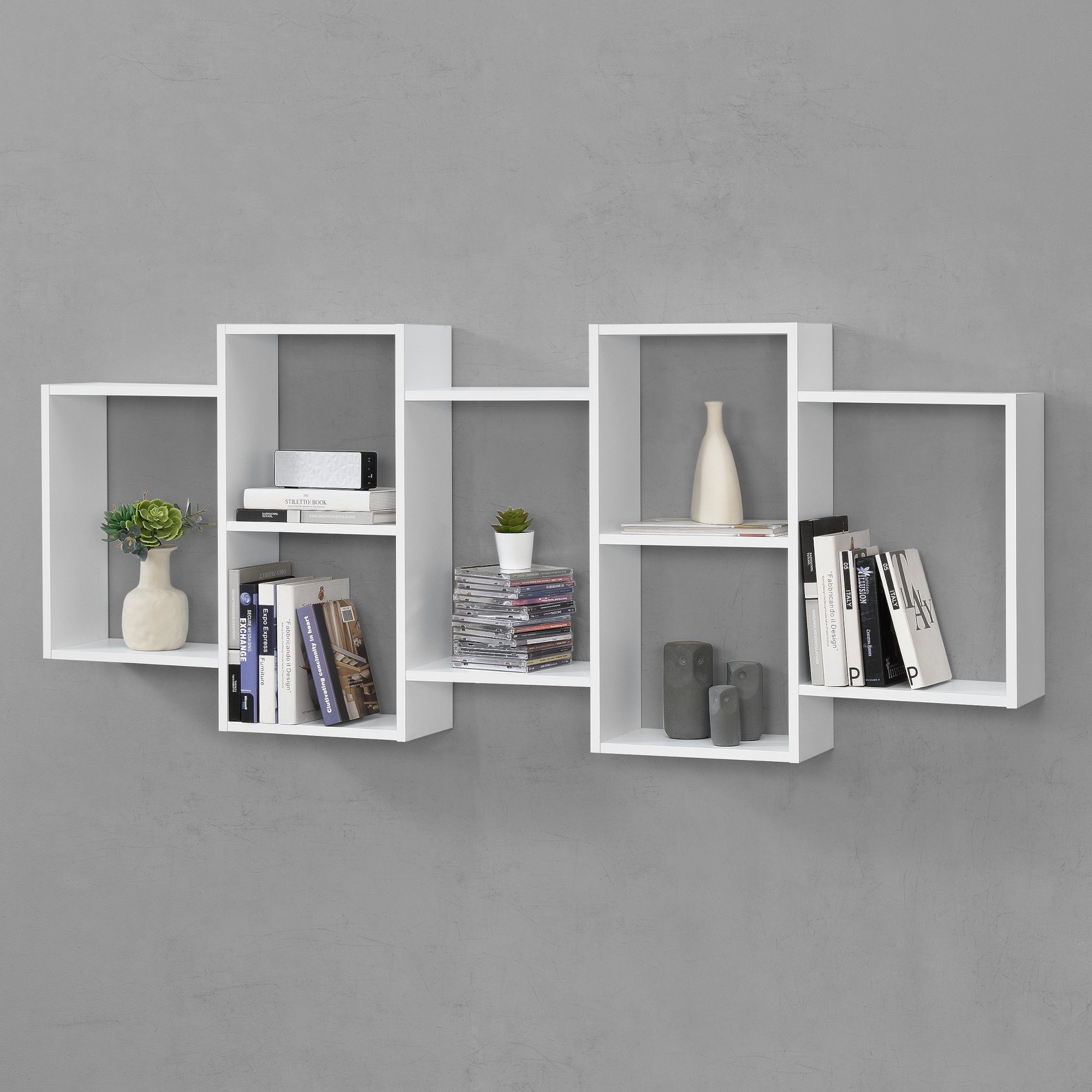 en.casa Wandregal, »Jessheim« Bücherregal Schweberegal Wandboard CD Regal W günstig online kaufen