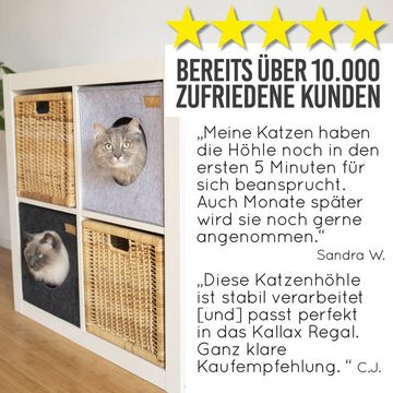 KaraLuna Tierbett Katzenhöhle aus Filz fürs Regal I Katzenbett Katze Schlafplatz