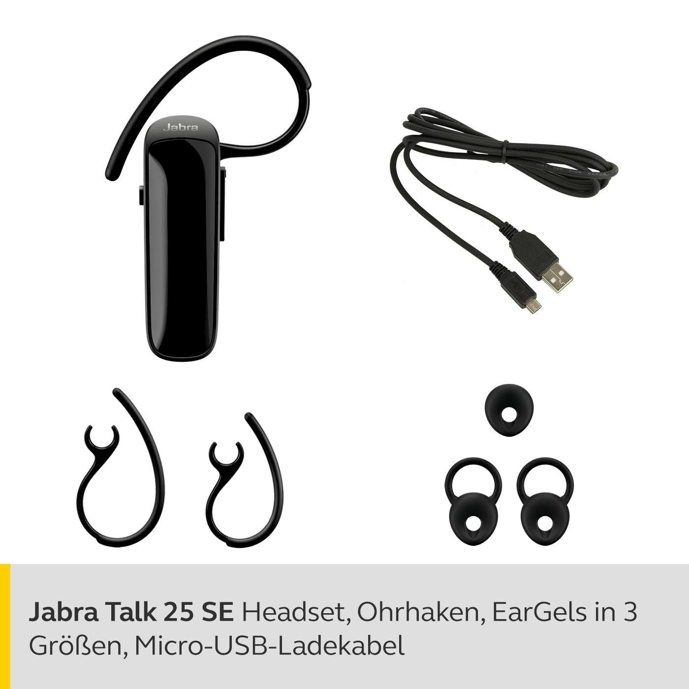 Stunden Kabellos, 25 9 Gesprächszeit) (Bluetooth, HD-Qualität, Bis Jabra Bluetooth, zu Mikrofon, Wireless-Headset Omnidirektionales Talk SE