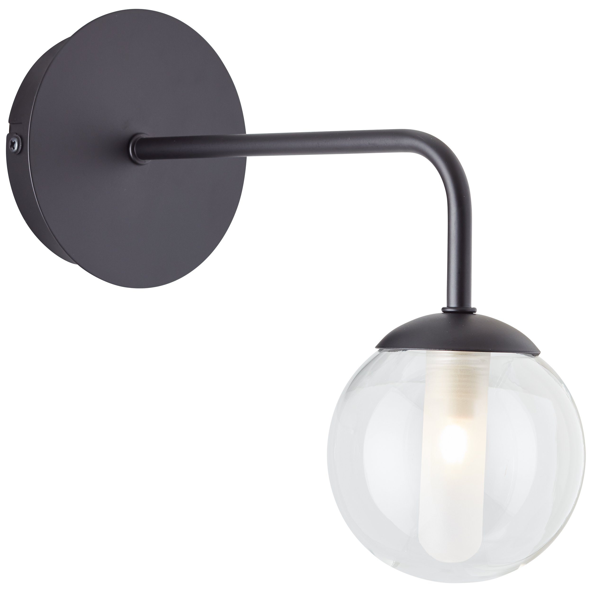 Brilliant Wandleuchte Gitse, ohne Leuchtmittel, Höhe 23 cm, G9, Metall/Glas, schwarz/transparent