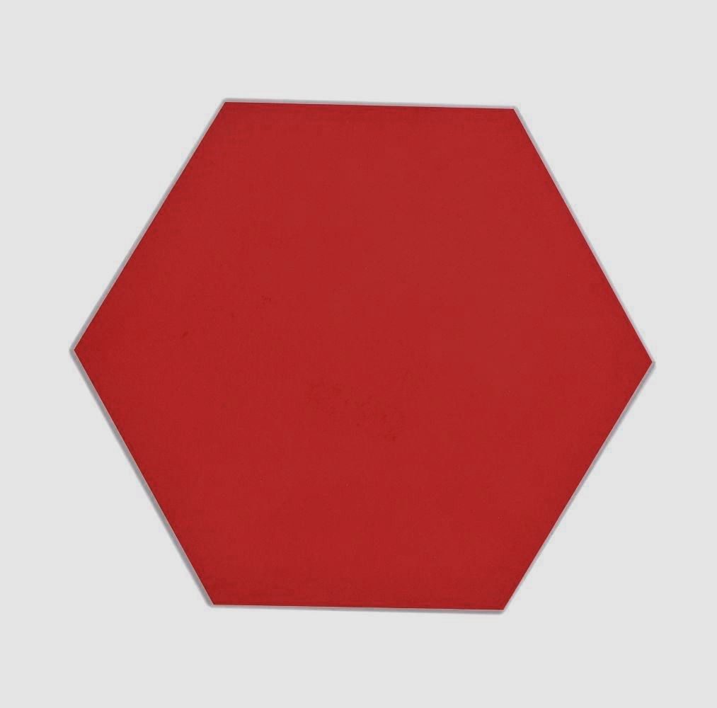 Mosani Wandfliese Hexagon Vinyl Fliese Selbstklebend rot matt, Spritzwasserbereich geeignet, Küchenrückwand Spritzschutz