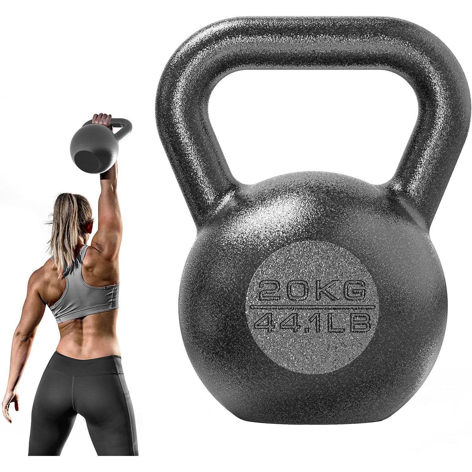 PROIRON Kettlebell Kettlebell Gusseisen Gewicht 4kg 8kg 12kg 16kg 20kg 24kg Schwarz