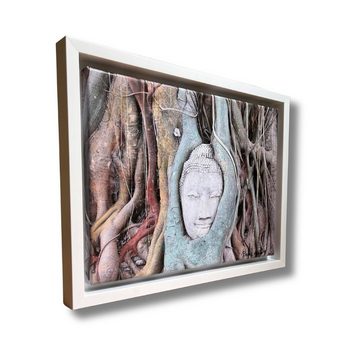 Asien LifeStyle Kunstdruck Buddha Bild limitierter Druck auf Leinwand, koloriert