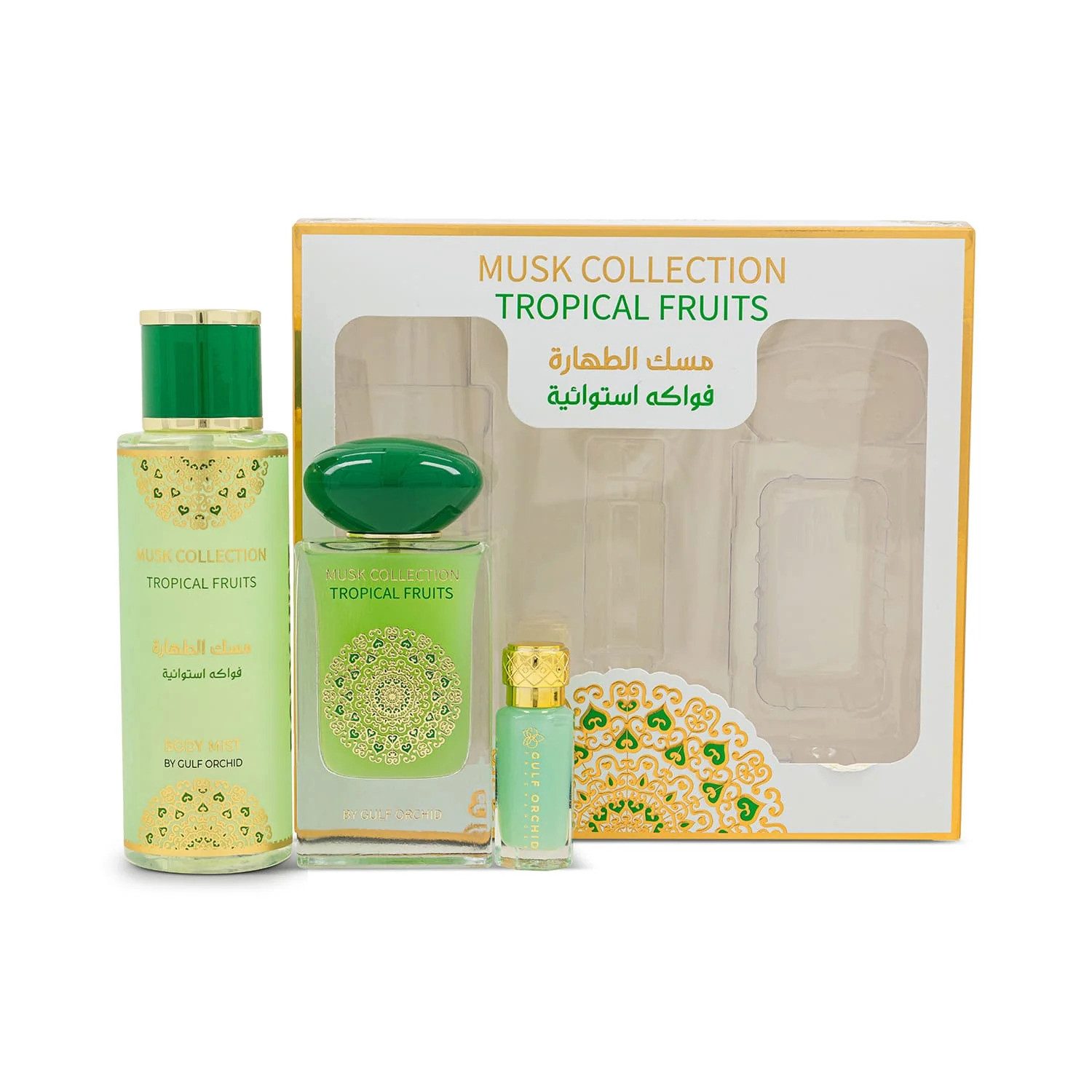 Gulf Orchid Duft-Set Musk Tahara Tropical Fruits – Exotisches 3-in-1 Duft- & Geschenkset, 3-tlg.
