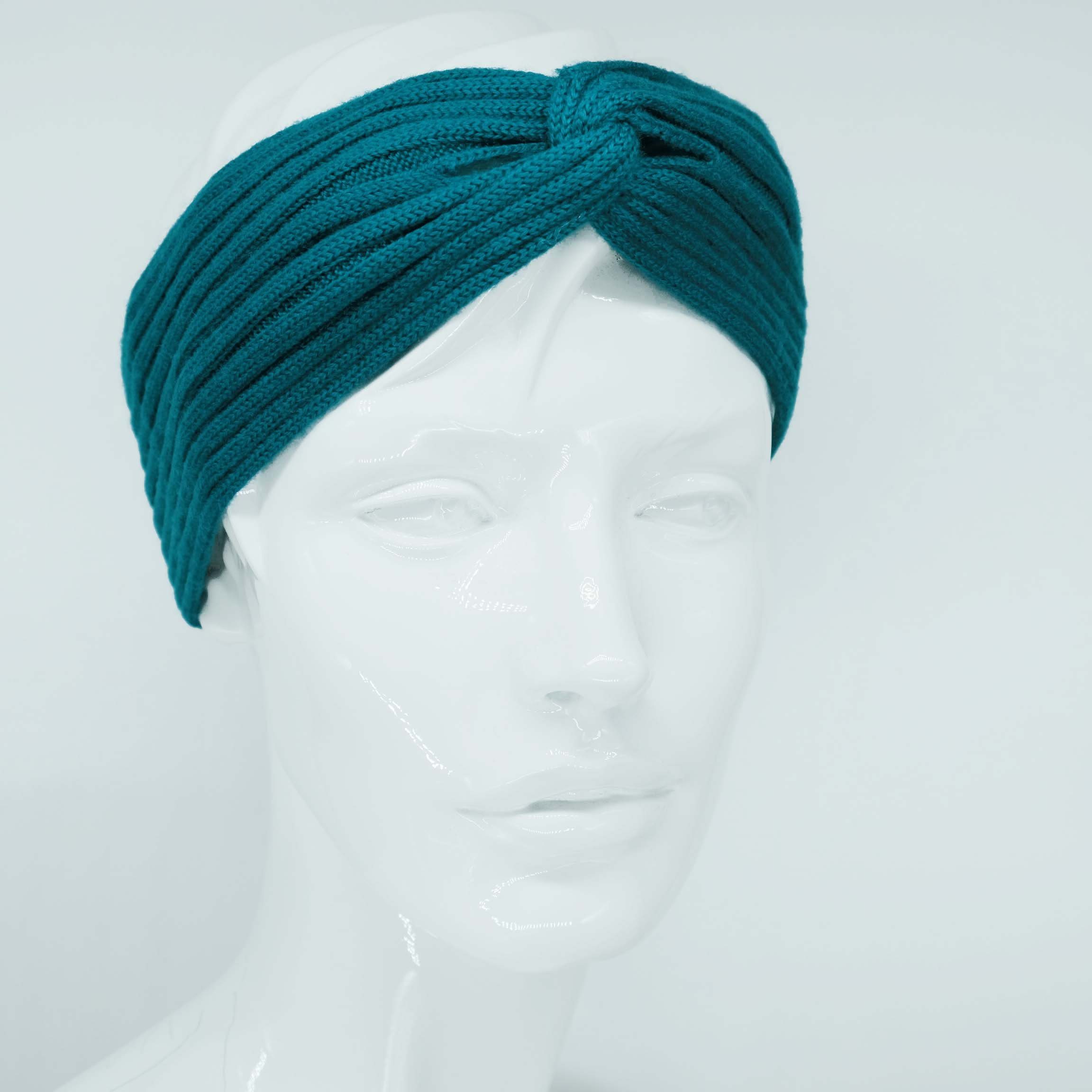 BEAZZ Stirnband Stirnband Ohrenwärmer Damen Winter 100% WOLLE Merino Feinstrick, warm und weich dunkel petrol
