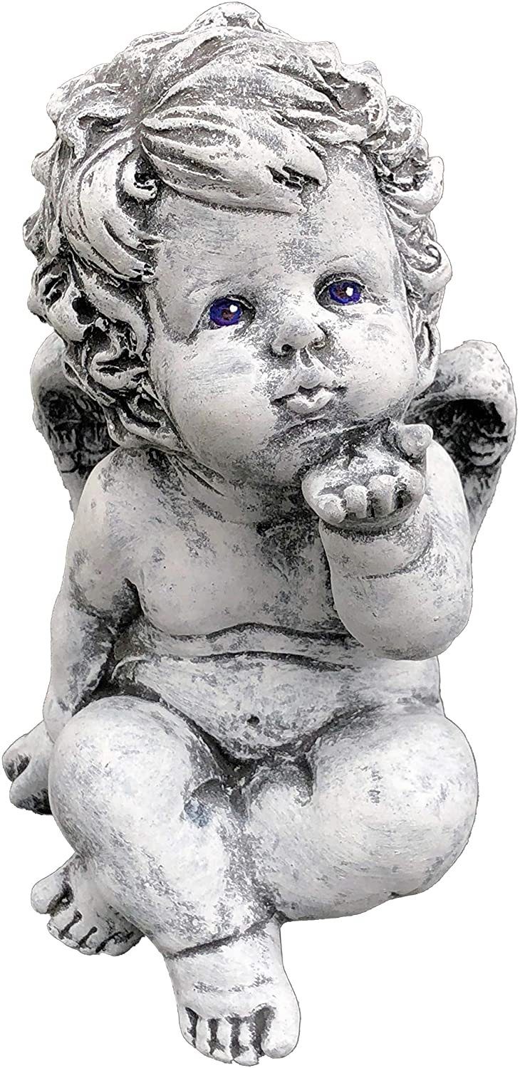 Stone and Style Engelfigur Frostfeste Steinfigur Engelchen pustend