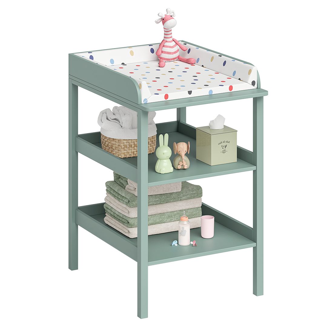Bellabino Wickeltisch Bani, Wickelregal schmal, mintgrün, mit 2 Ablagefäche günstig online kaufen