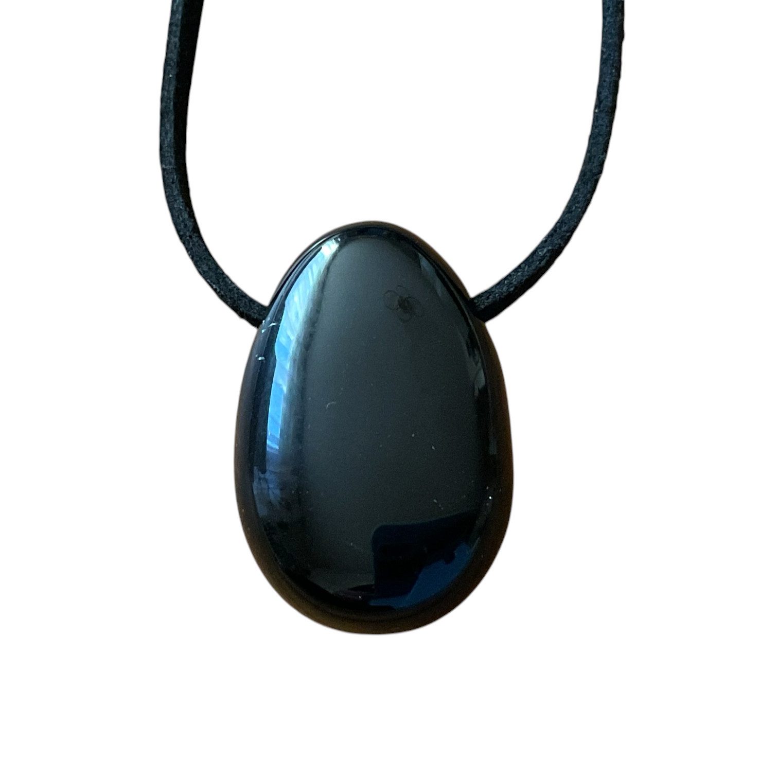 Amulett Set Edelstein Anhänger aus echtem Obsidian I Tropfenanhänger