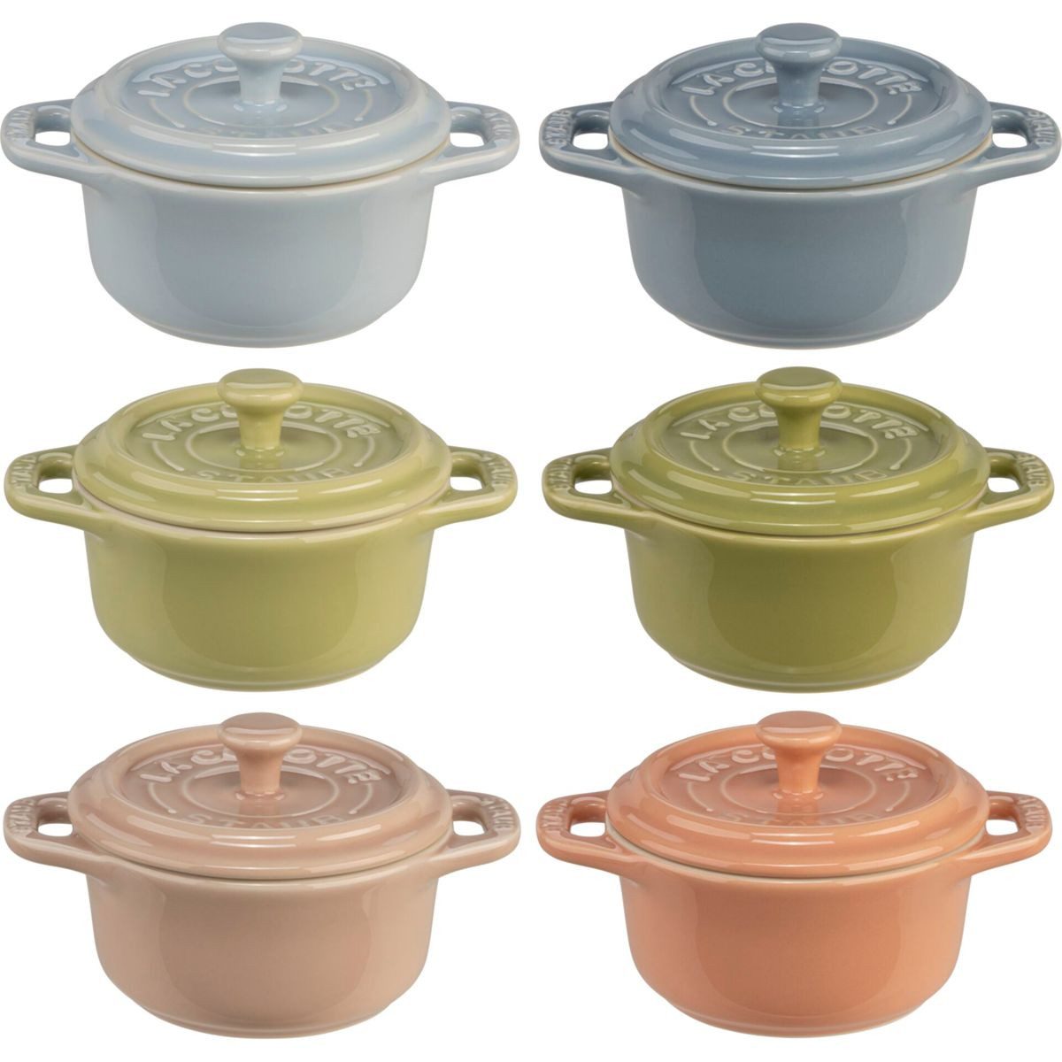 Staub Auflaufform Mini Cocotte Set 6-tlg. rund, Keramik, mehrfarbig, Keramik