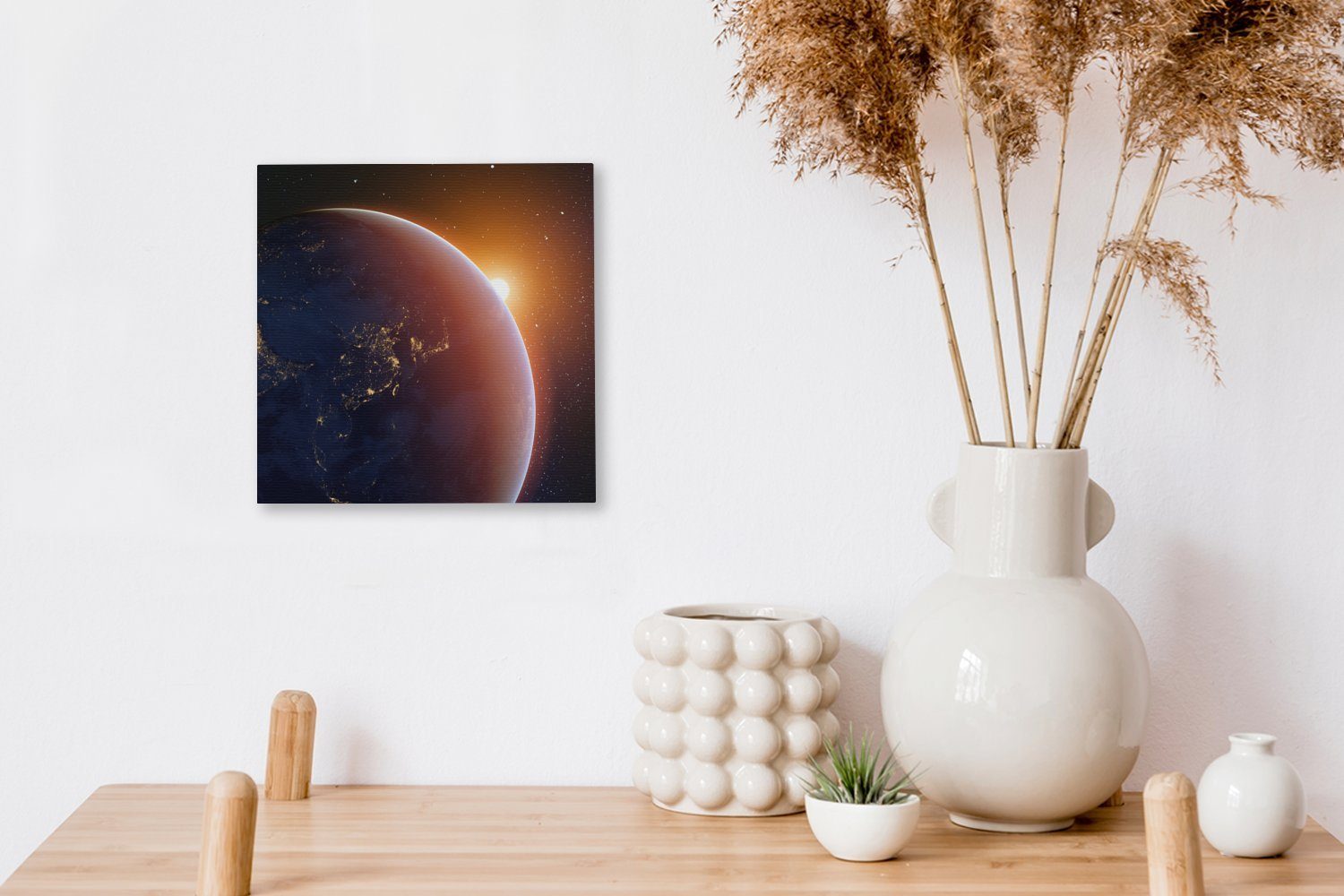 OneMillionCanvasses® Leinwandbild Erde, Leinwand über Bilder St), (1 für Wohnzimmer Schlafzimmer Sonnenaufgang der