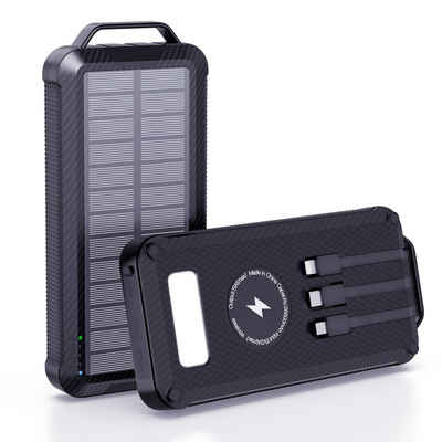 Aoucheni Wireless Solar Powerbank Solar Ladegerät mit 4 Outputs Solar Powerbank 26800 mAh, für alle Mobiltelefone, Tablets und elektronischen Geräte