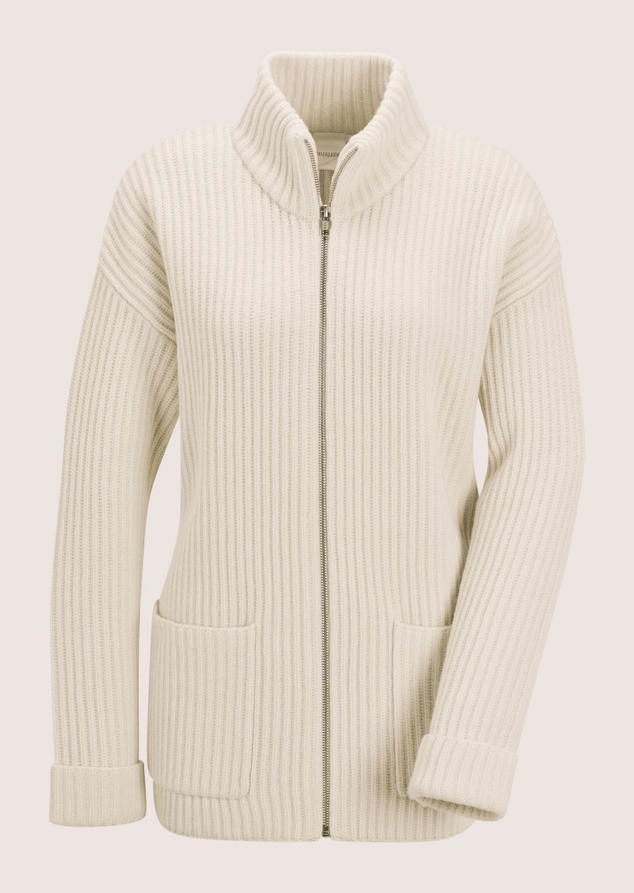Strickjacke Weiche Wolljacke mit Reißverschluss