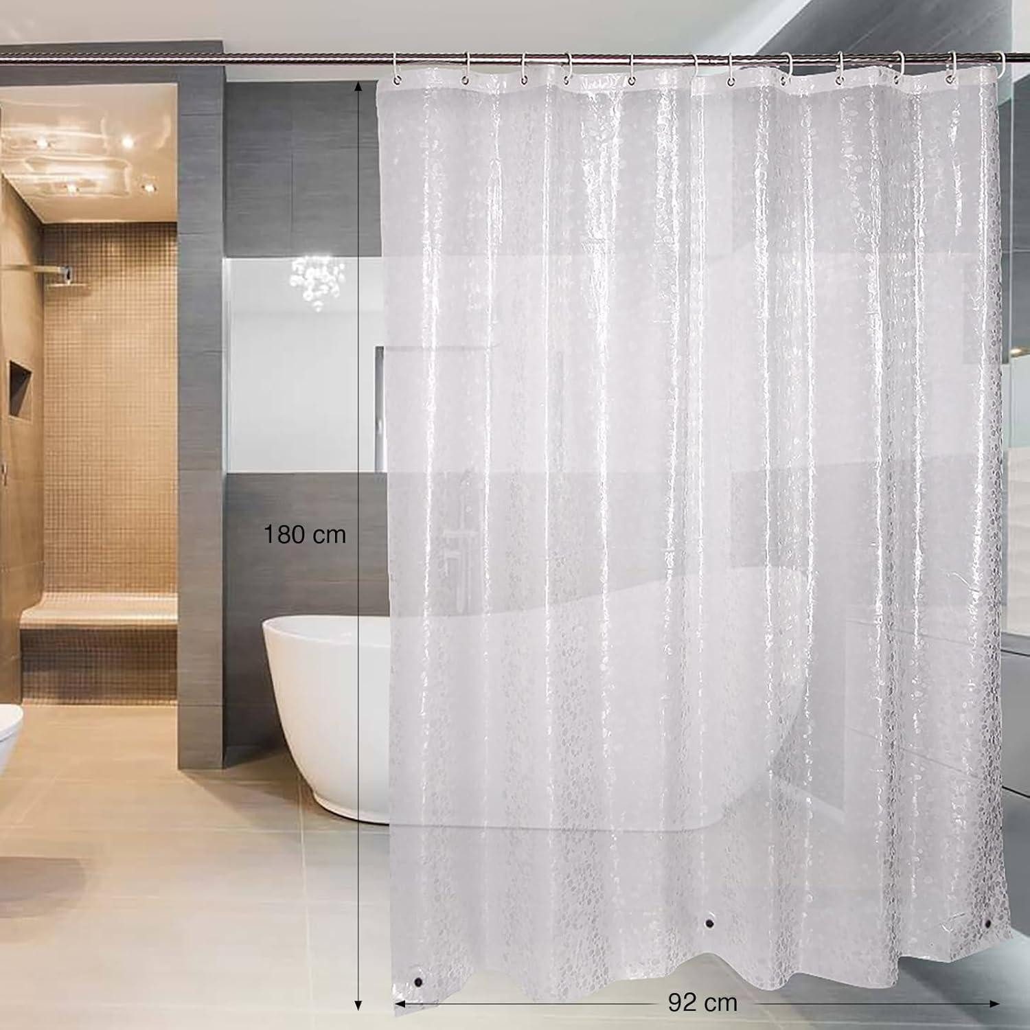 LuxusKollektion Duschvorhang Duschvorhang Wasserdicht A-transparent H180 x B92 cm (1er Pack)