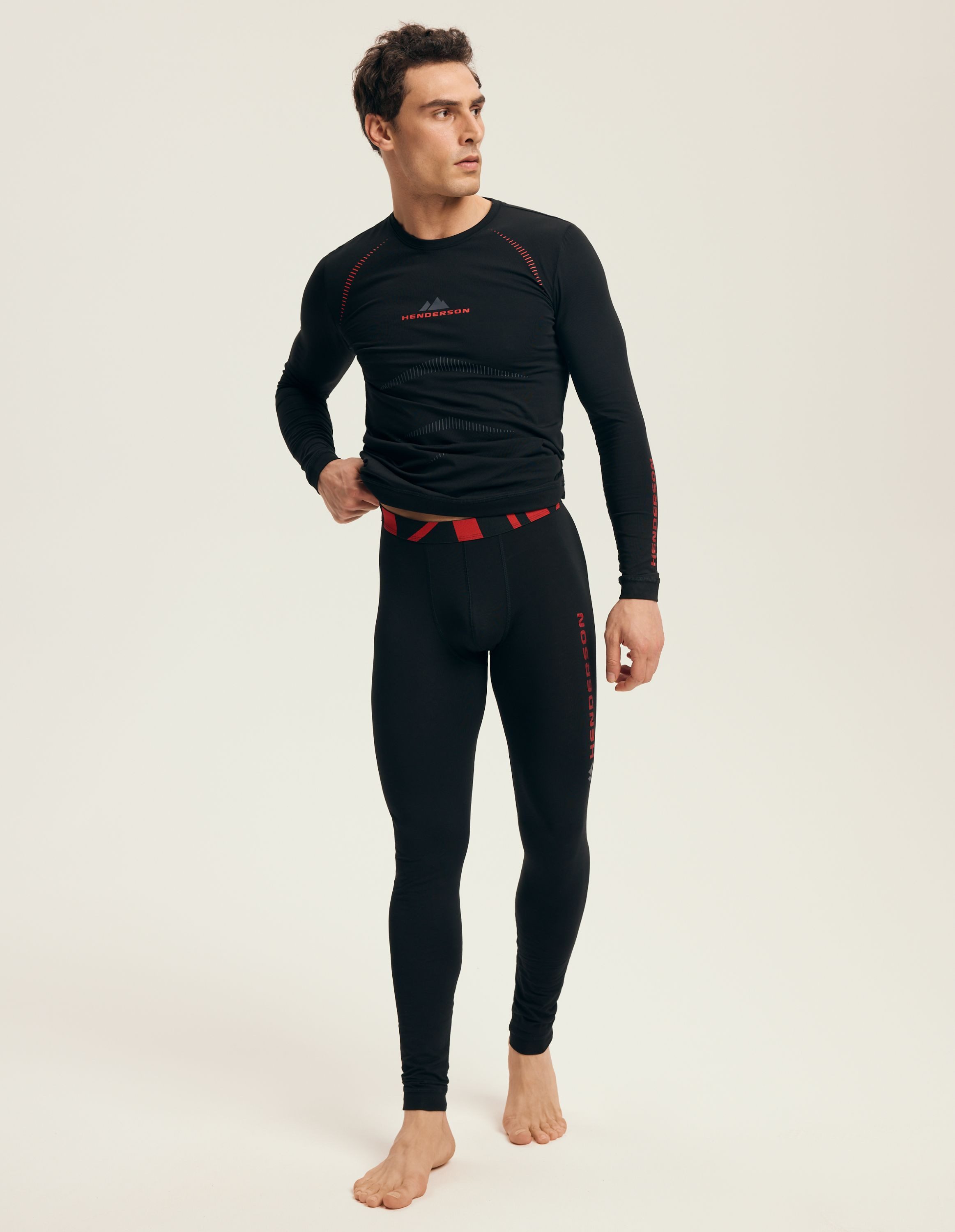 Henderson Lange Unterhose Lange Unterhose Safe, Baumwollmix, mit grafischem Logobund