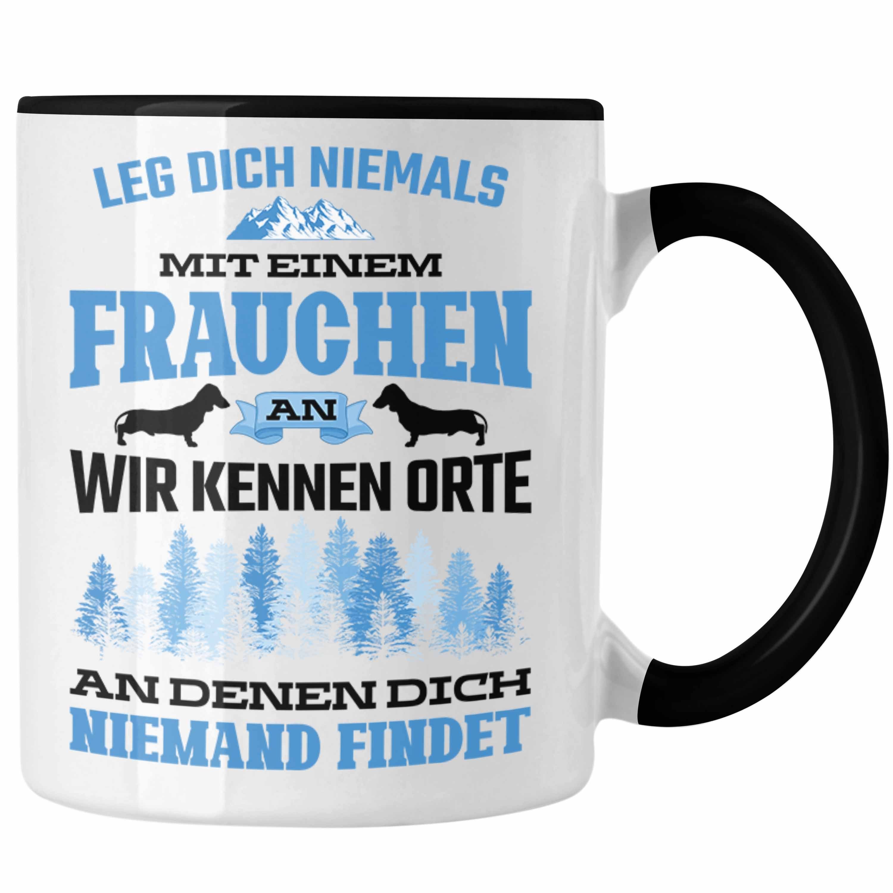 Frauchen Hund Geschenke - Geschenk Tasse Hundebesitzerin Trendation Spruch Schwarz Lustig Tasse Trendation