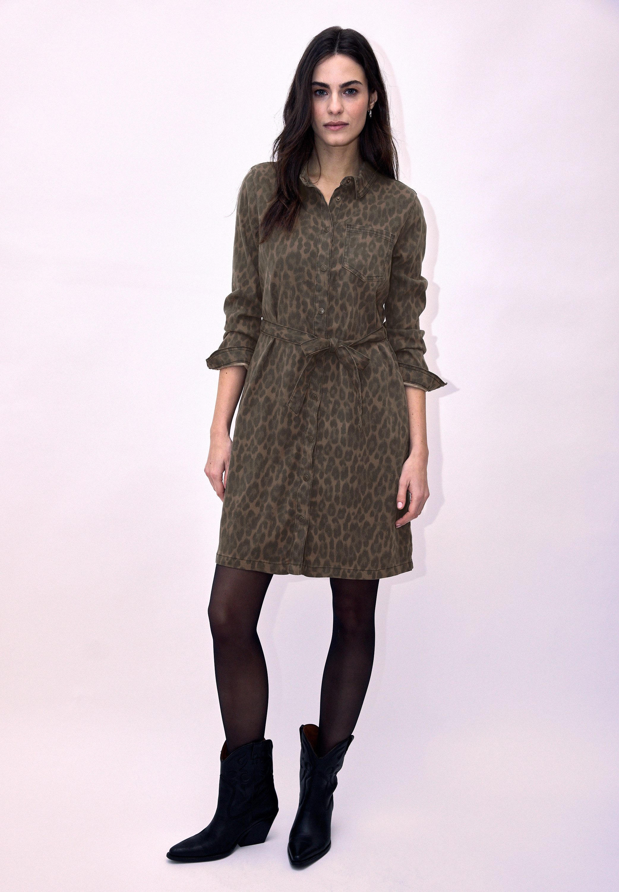 STREET ONE STUDIO Blusenkleid mit Bindegürtel zum Taillieren