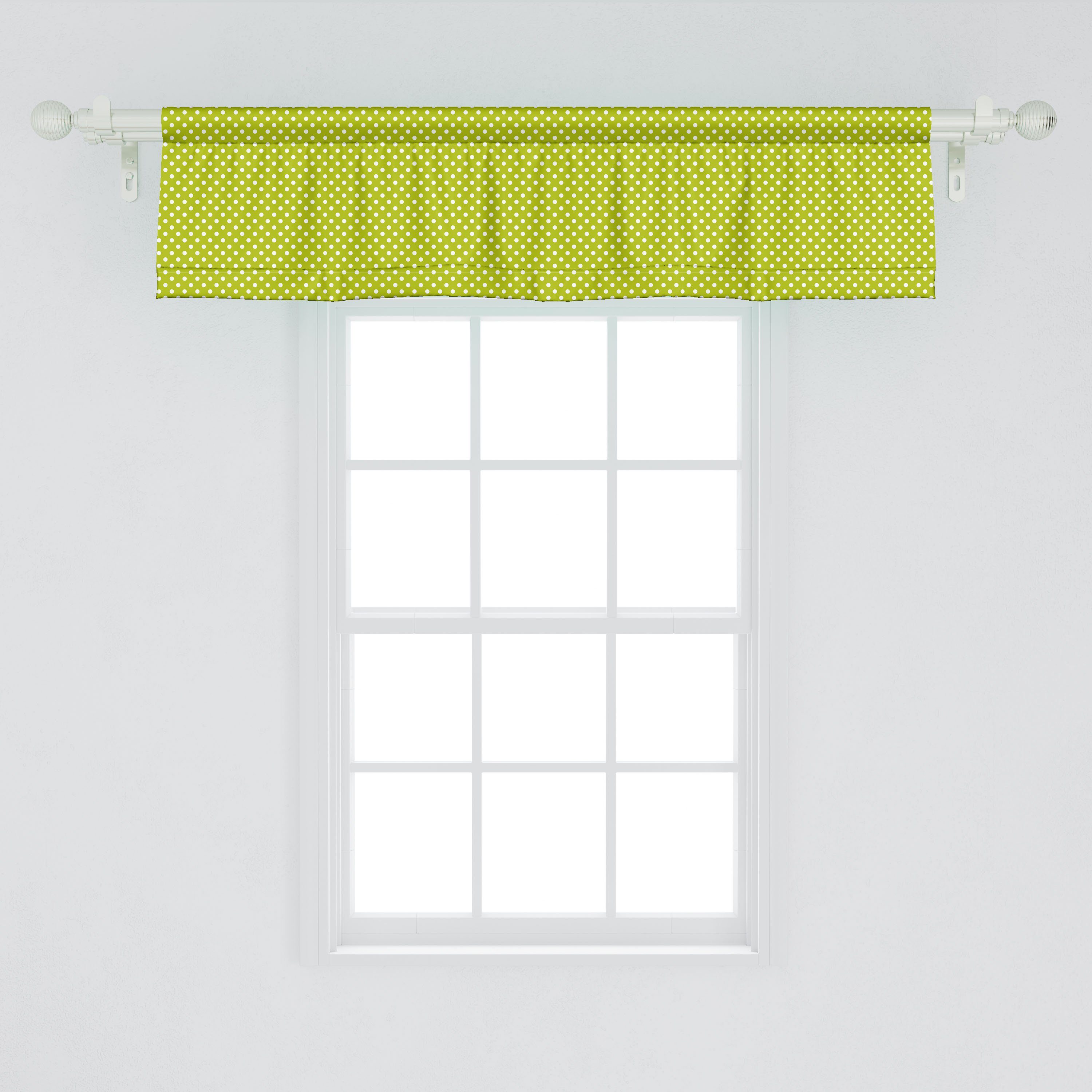 Scheibengardine Vorhang Volant für Microfaser, Kalk-Weinlese-Tupfen Küche mit Schlafzimmer Dekor Retro Abakuhaus, Stangentasche