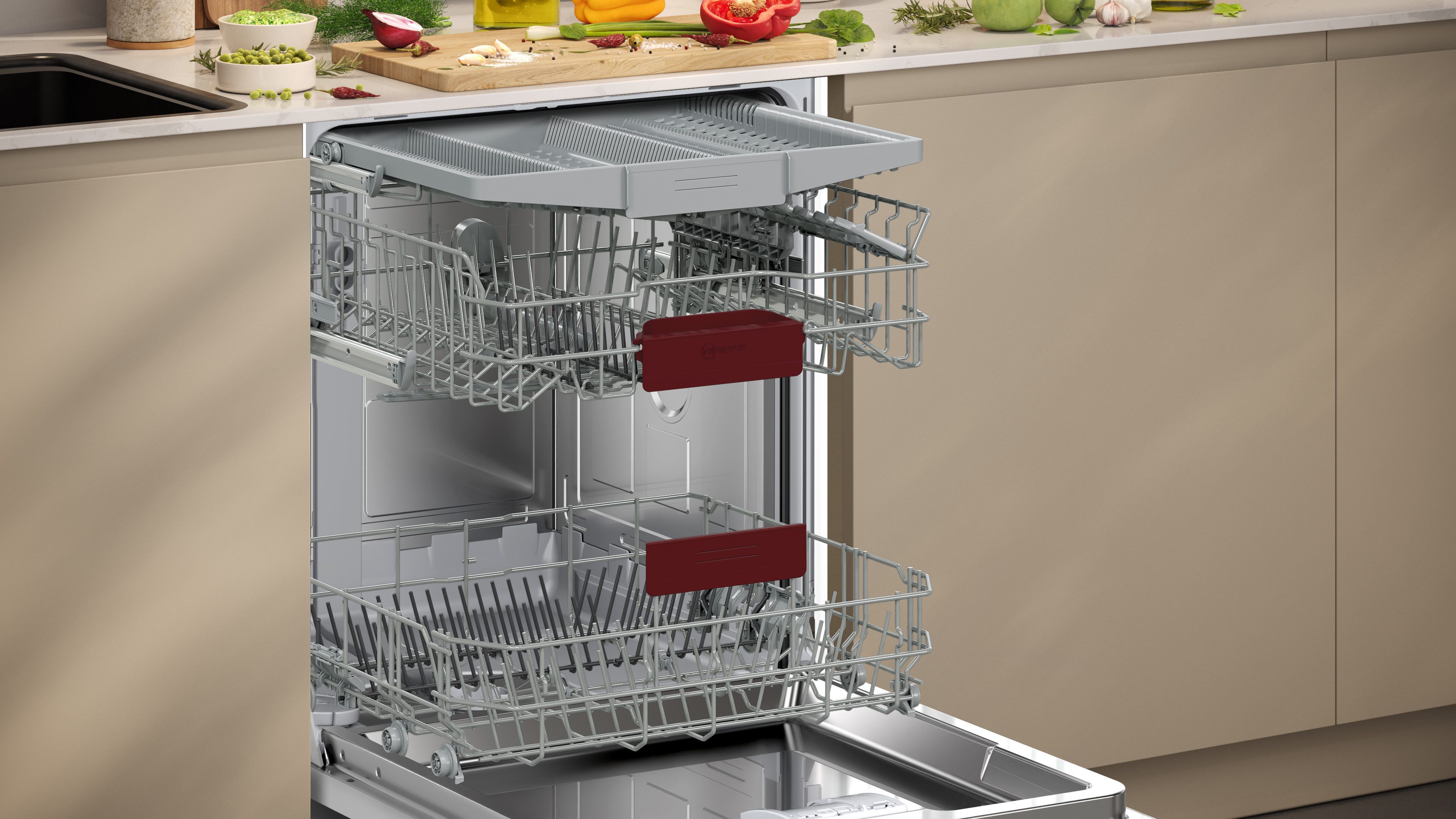 NEFF vollintegrierbarer Geschirrspüler S155evX04e, 14 Maßgedecke, Automatische Türöffnung für Effizienz, Info Light – Bild 4 von 5