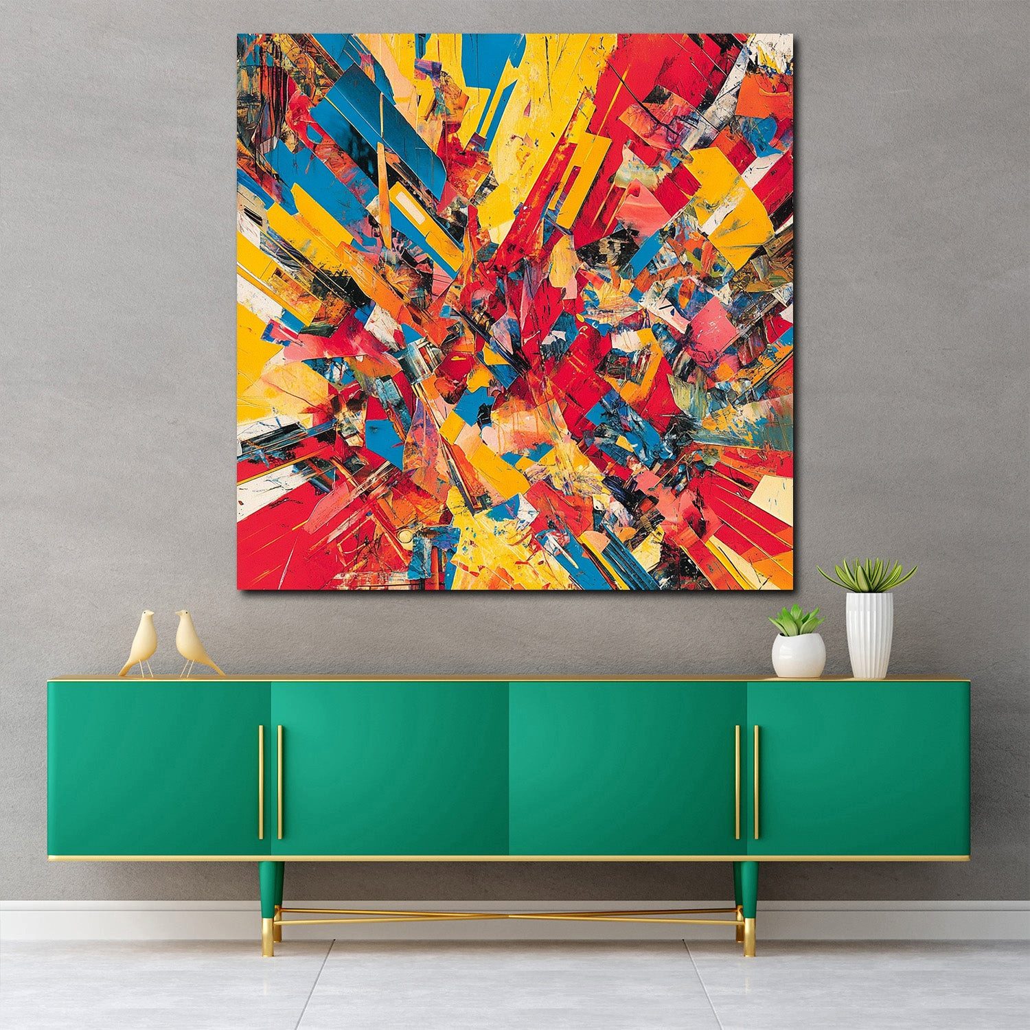 Artedinoi Leinwandbild Abstrakt dynamische Explosion Leinwandbild Wandbild Kunstdruck XL Wand, Dynamische Farbexplosion