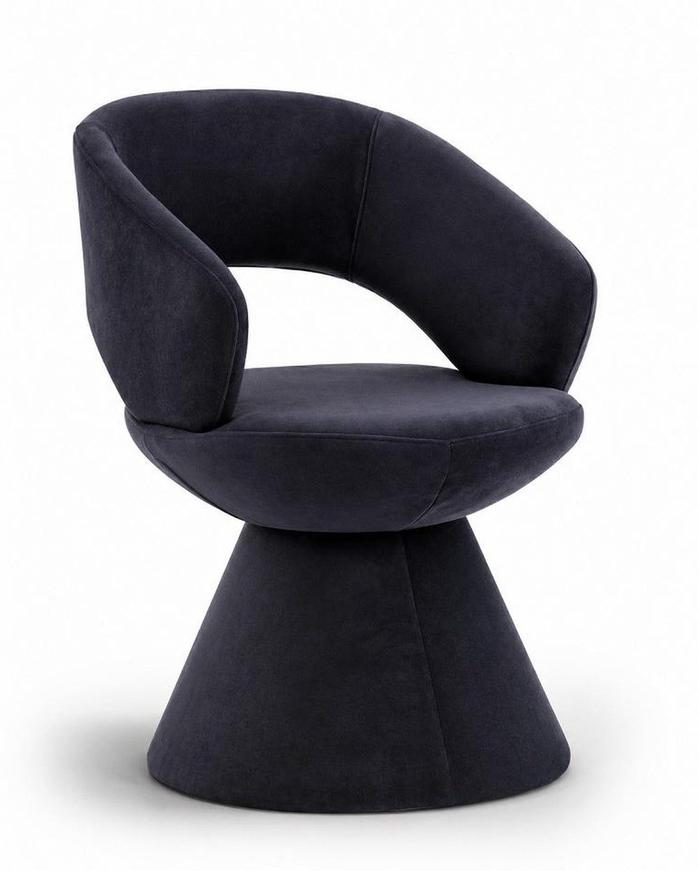 Xlmoebel Esszimmerstuhl Eleganter schwarzer Veloursstuhl im modernen skulpturalen Design, Made in Europa