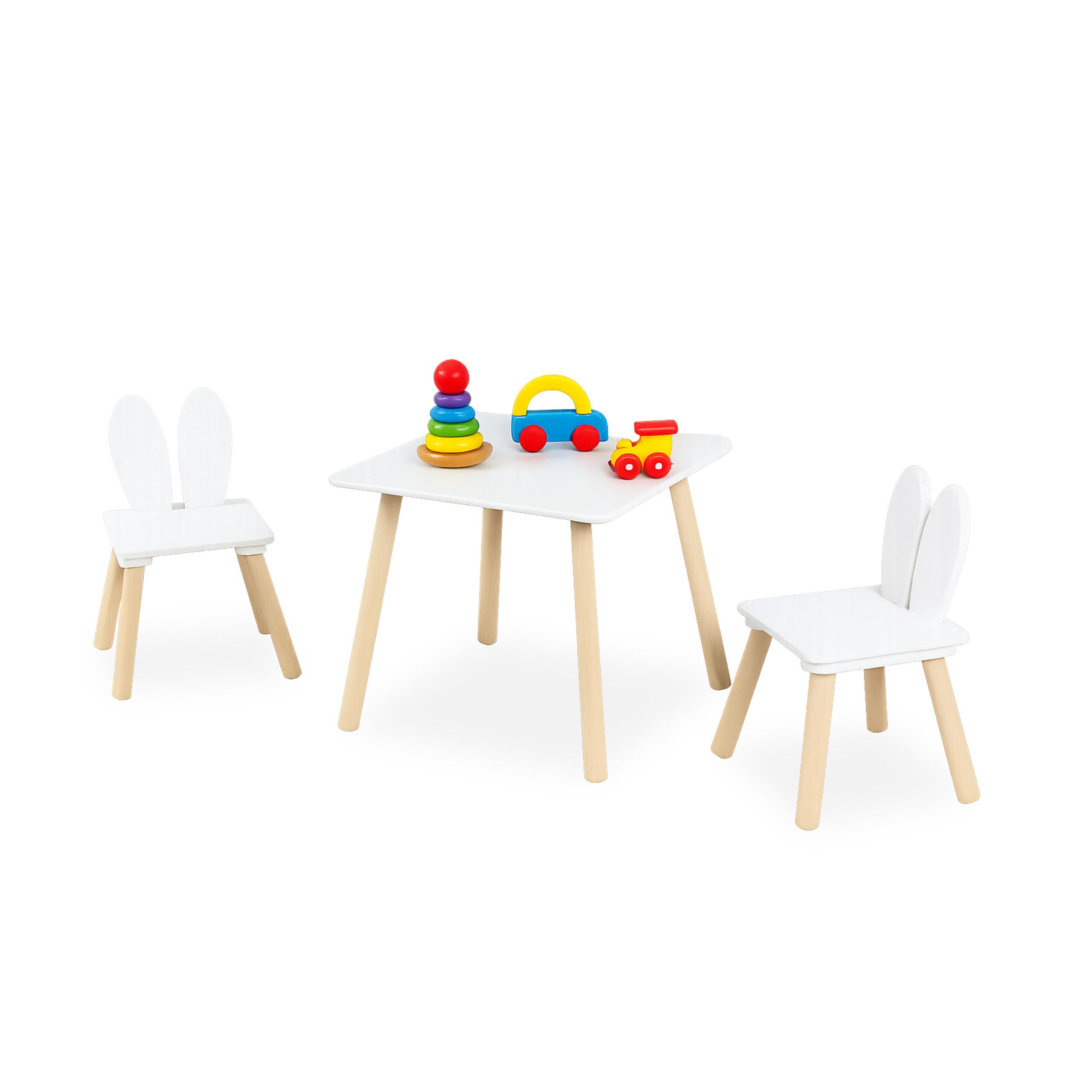 relaxdays Kindersitzgruppe Kaninchenohren, (3-tlg), weiß