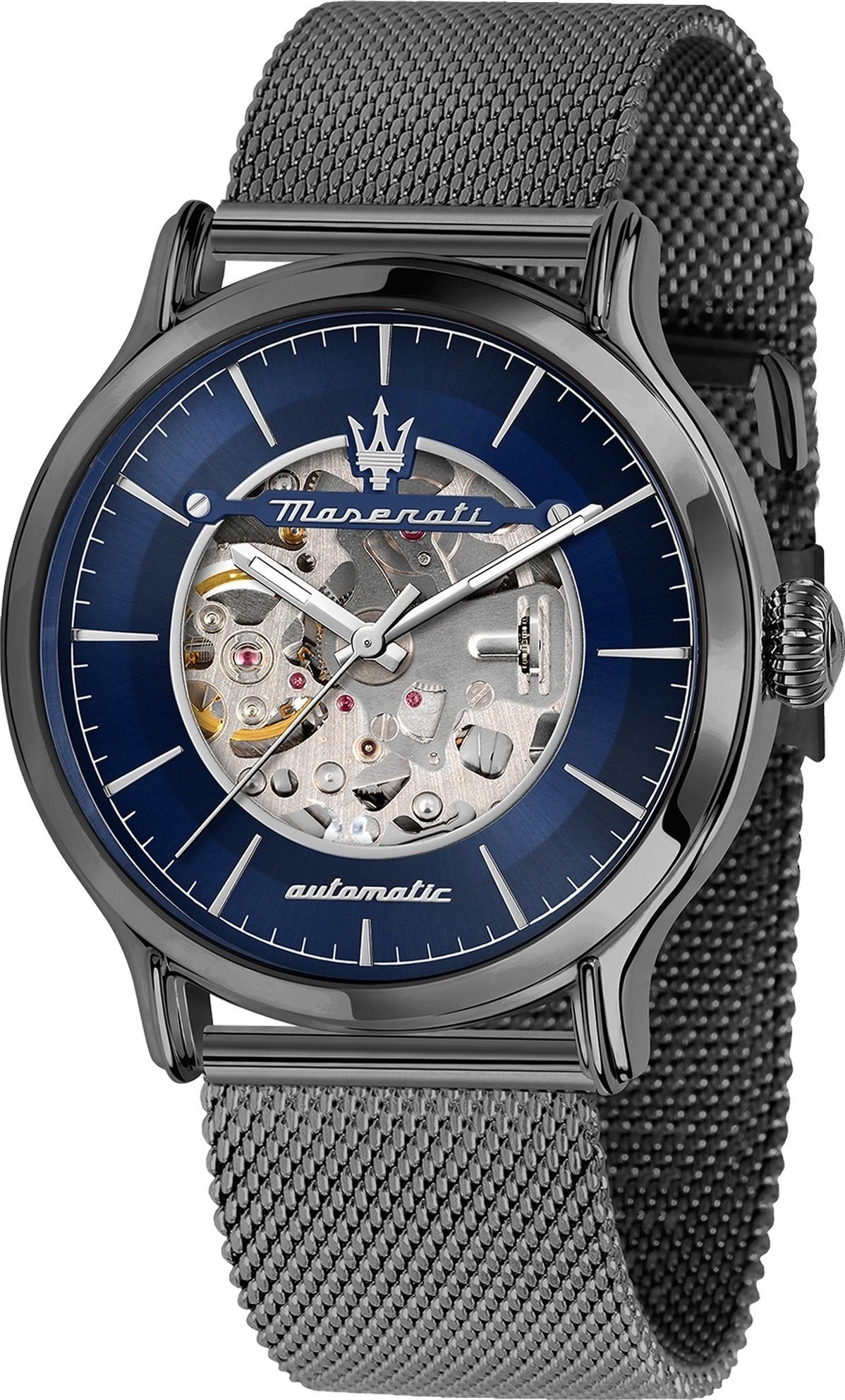 MASERATI Automatikuhr Maserati Herren Armband Epoca, (Analoguhr), Herrenuhr rund, groß (ca. 42mm) Edelstahlarmband, Made-In Italy