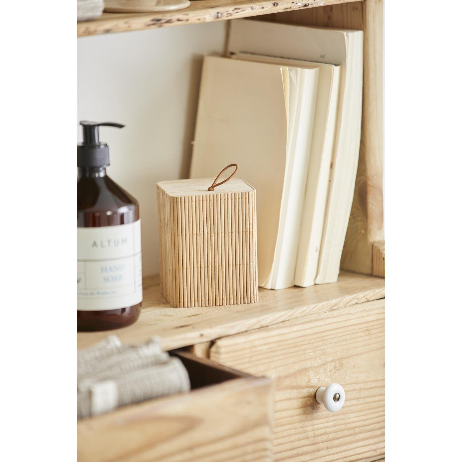 Ib Laursen Badorganizer Ib Laursen Schachtel mit Bambusdeckel Quadratisch (7,7x10x7,7cm)