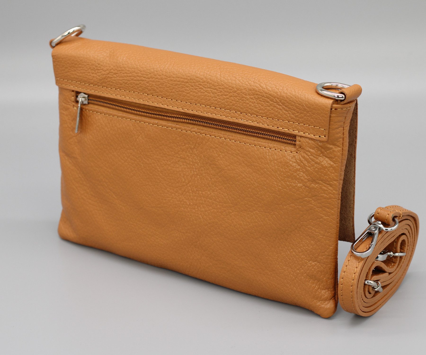 Adel Bags Schultertasche CALI Schlanke Tasche mit 3 Fächer, Slim Crossbody Bag Echtes Leder – Bild 3 von 5