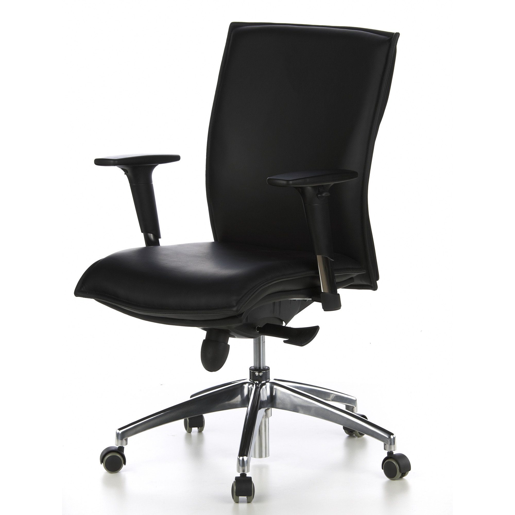 10 (1 Chefsessel Bürostuhl St), Schwarz Luxus Drehstuhl Leder hjh ergonomisch OFFICE MURANO