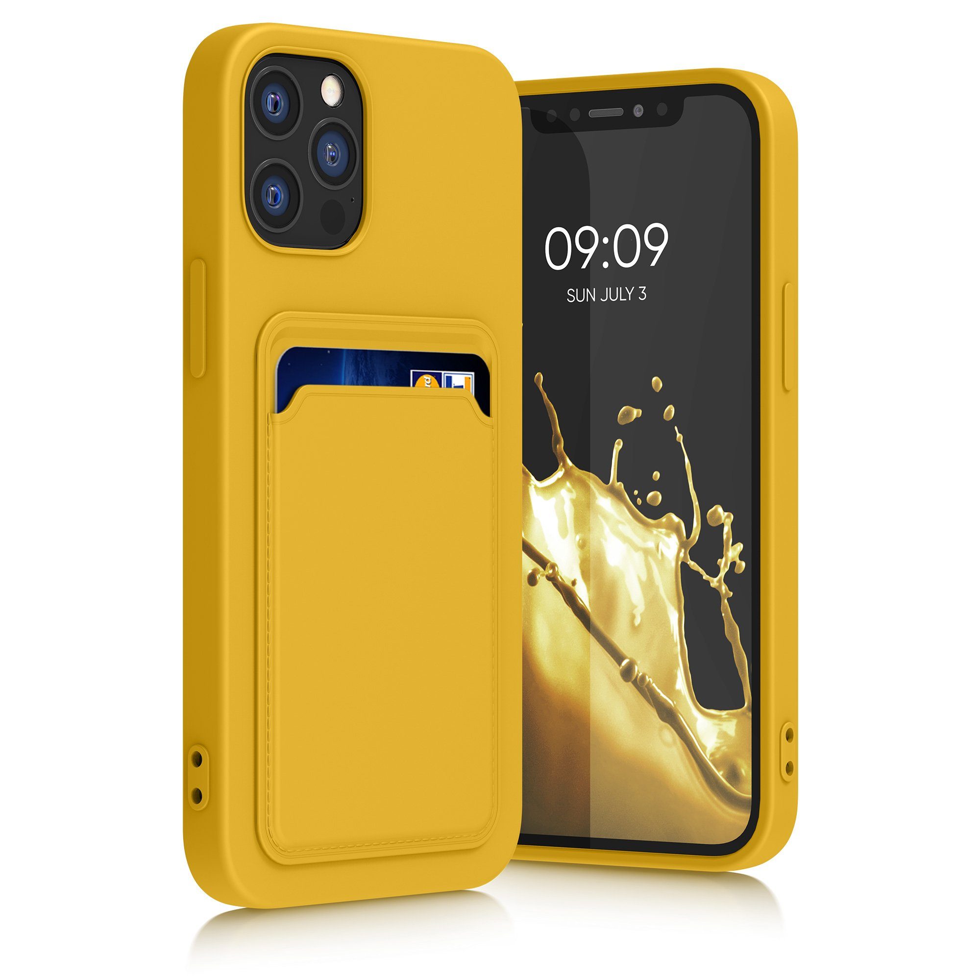 kwmobile Handyhülle Hülle für Apple iPhone 12 / 12 Pro, Handyhülle mit Fach für Karten - Handy Cover Case