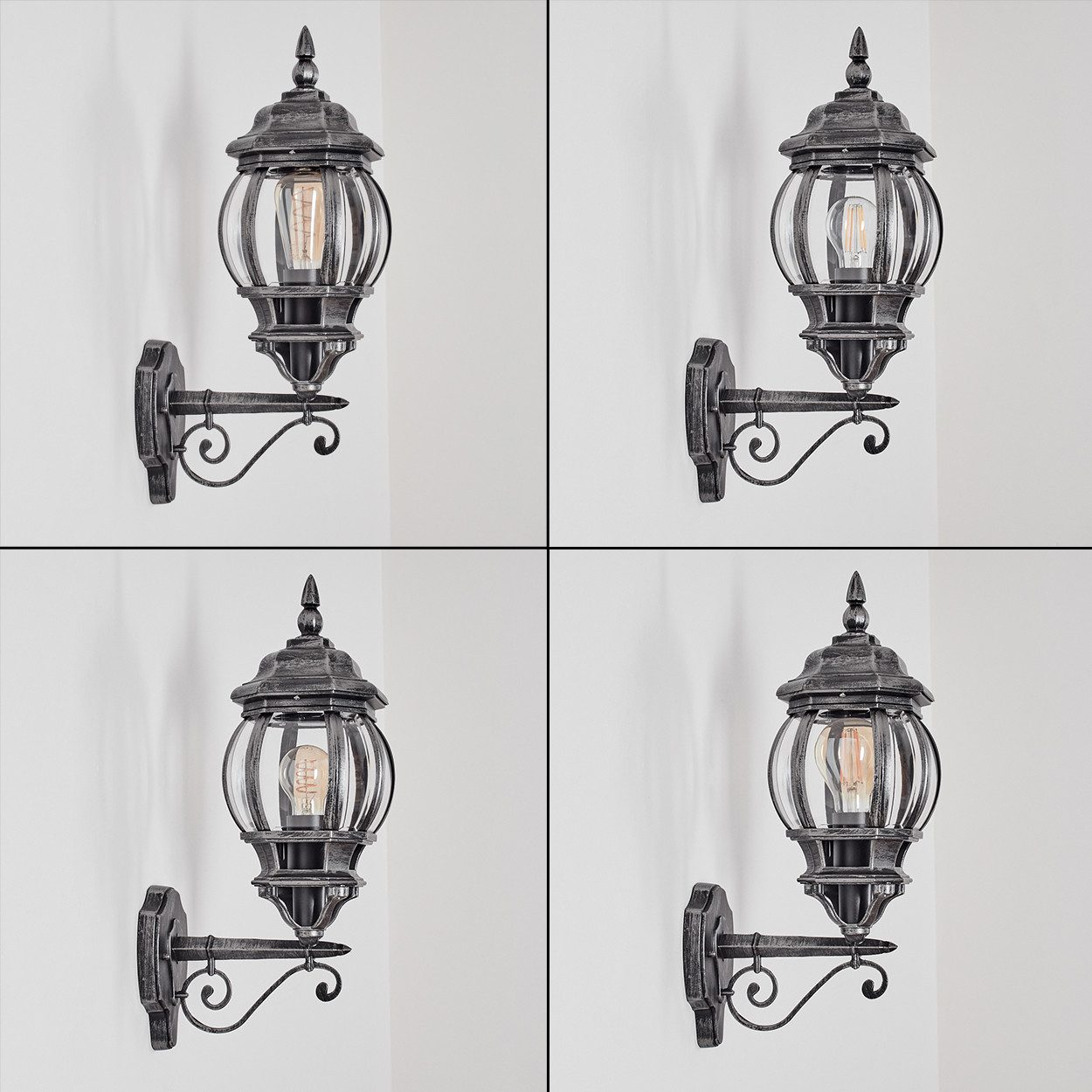hofstein Außen-Wandleuchte Außenwandlampe aus Metall/Glas in günstig online kaufen