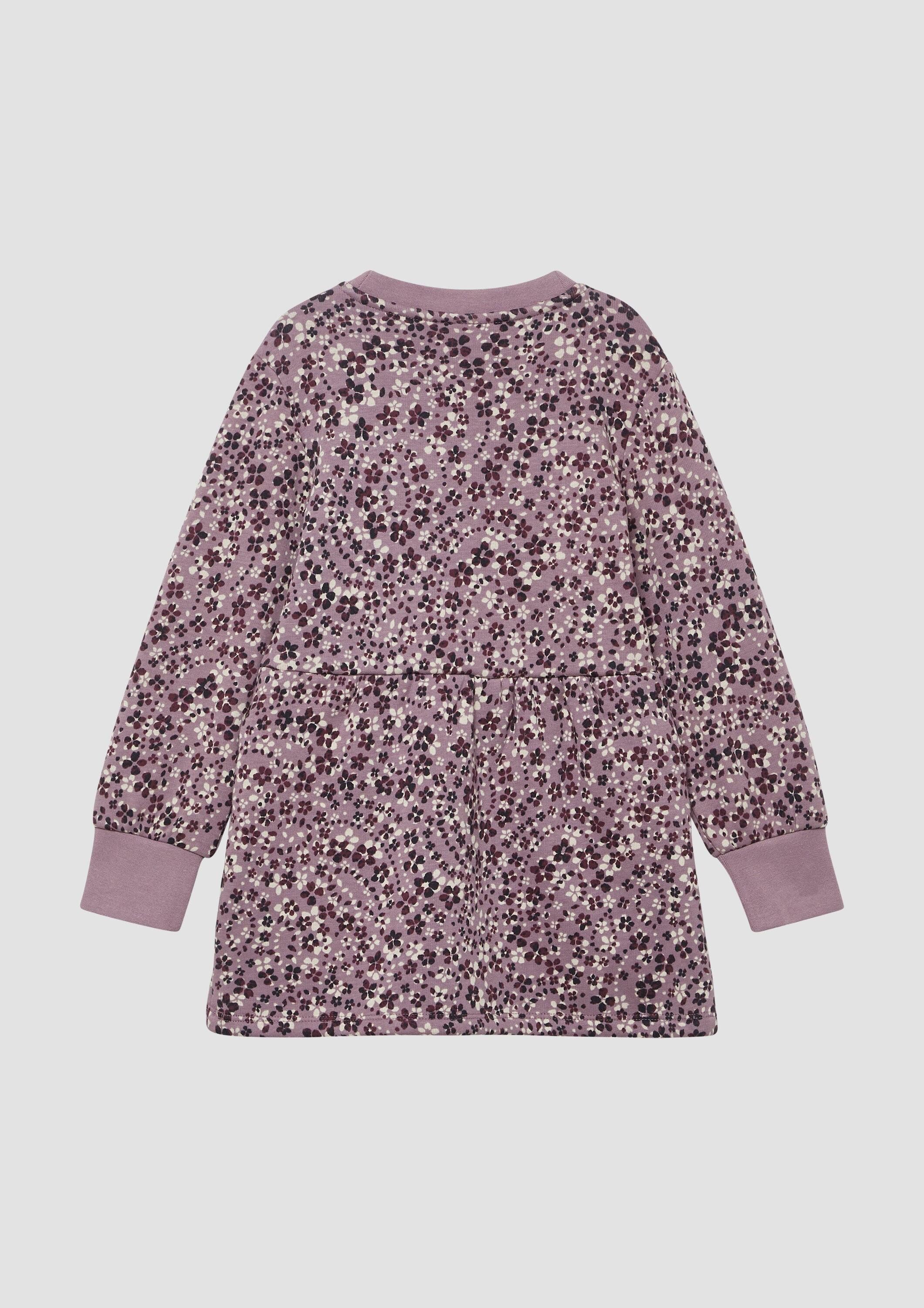 s.Oliver Minikleid Kleid Kleid aus Thermofleece mit All-over-Print