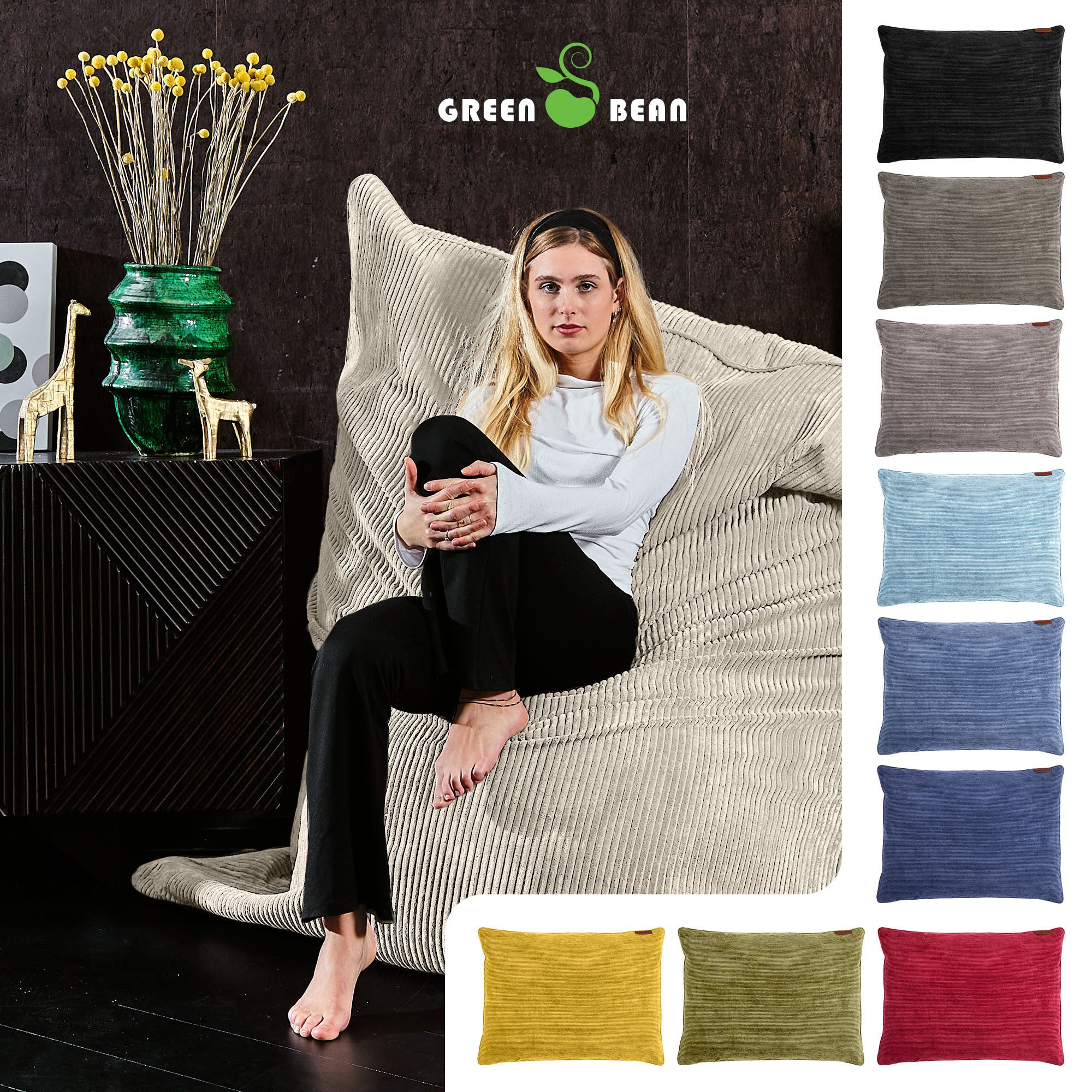 Green Bean Sitzsack Cord (XXL aus Cordstoff 370 Liter EPS-Perlen Füllung, K günstig online kaufen