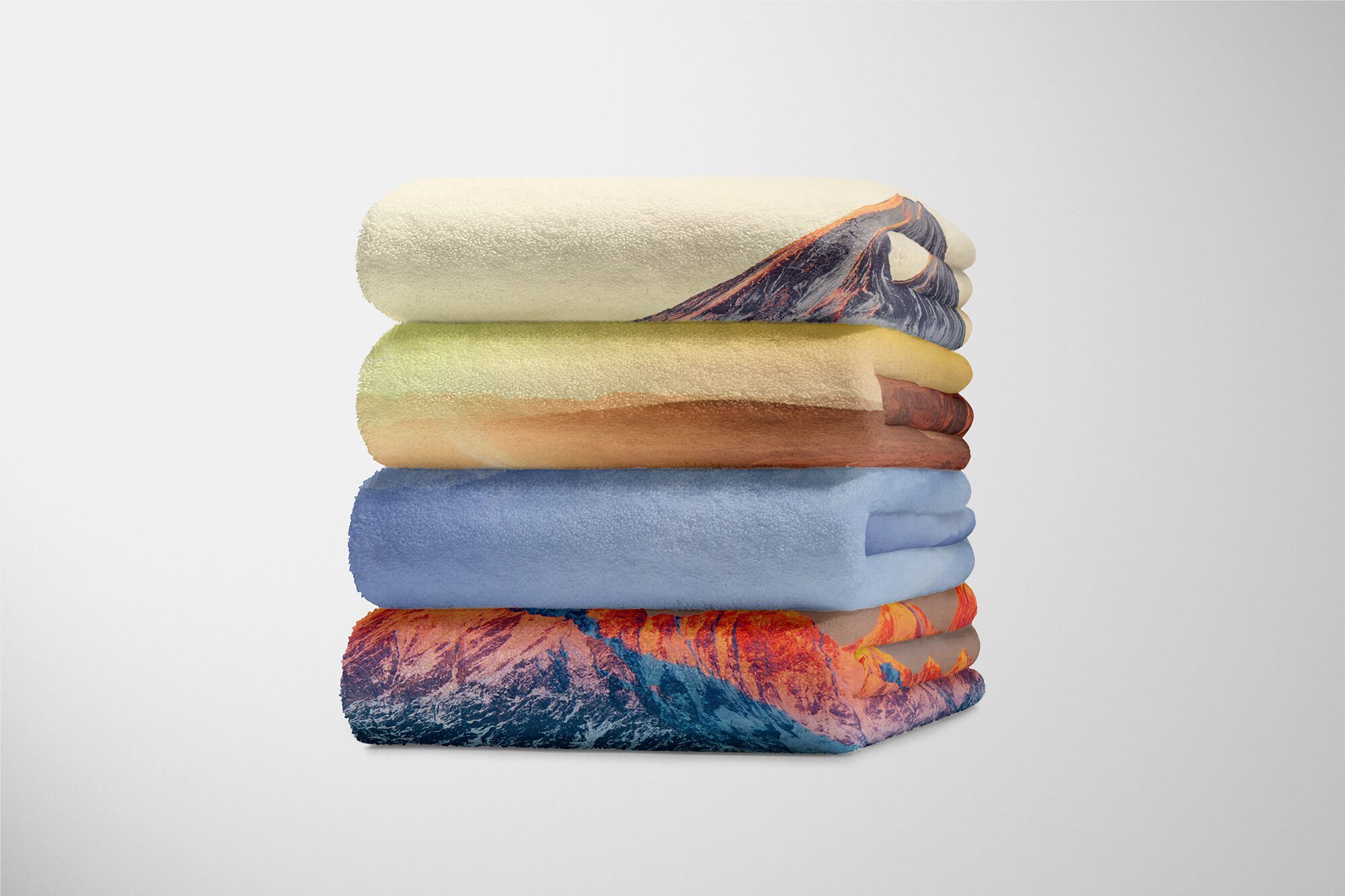 Baumwolle-Polyester-Mix Schnee, Himalaya Art Handtuch Sinus mit (1-St), Kuscheldecke Saunatuch Handtücher Strandhandtuch Berggipfel Fotomotiv Handtuch