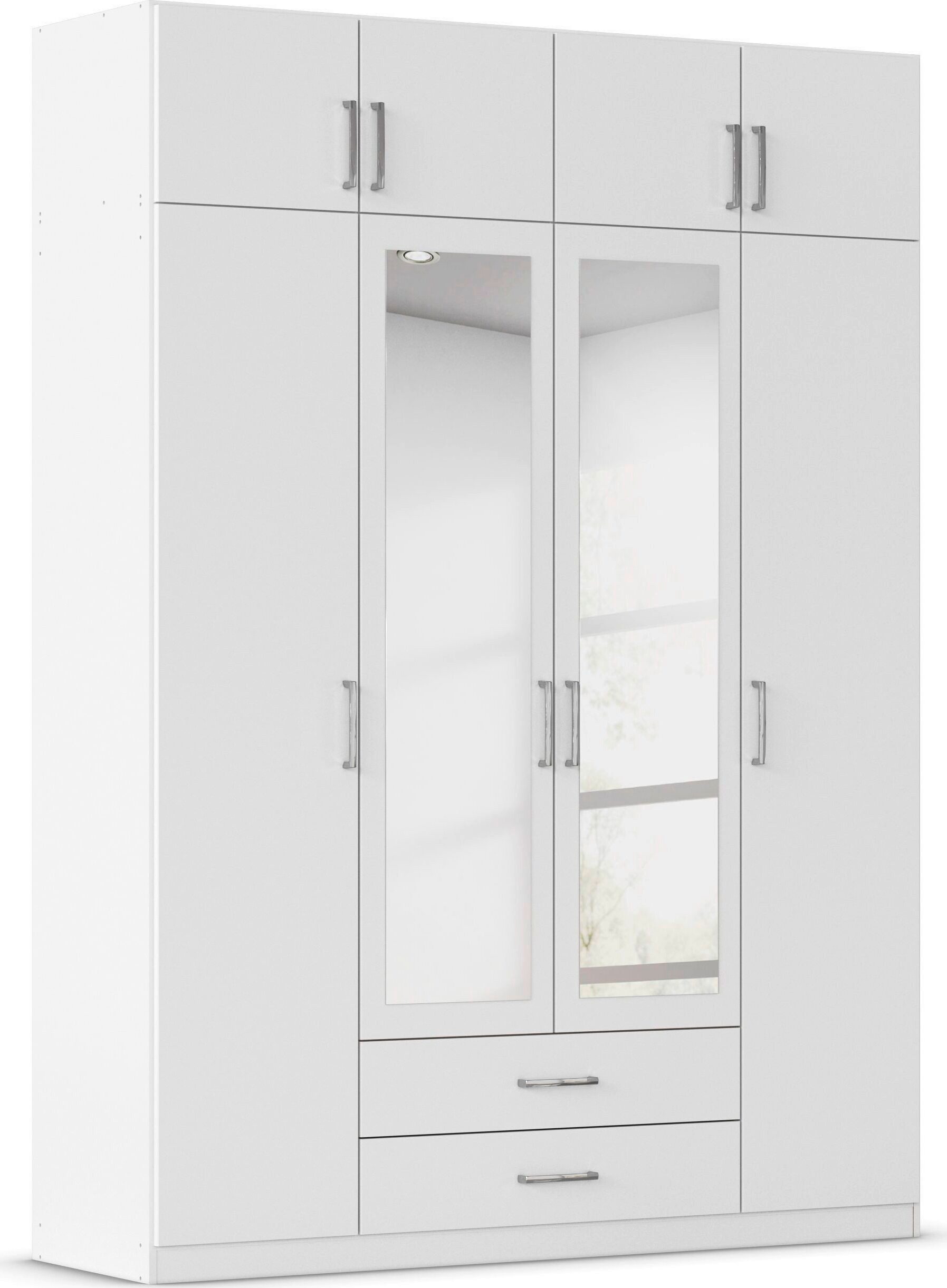 rauch Kleiderschrank Schrank Garderobe Wäscheschrank GAMMA in 4 Breiten 91-226 cm (3 verschiedene Ausstattungen BASIC/CLASSIC/PREMIUM (inkl. SOFT-CLOSE) mit Schubladen und Schrankaufsatz sowie Spiegel MADE IN GERMANY