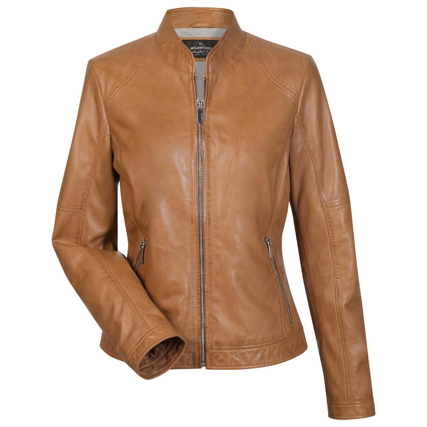 MILESTONE Lederjacke klassisch geschnitten aus Lammleder