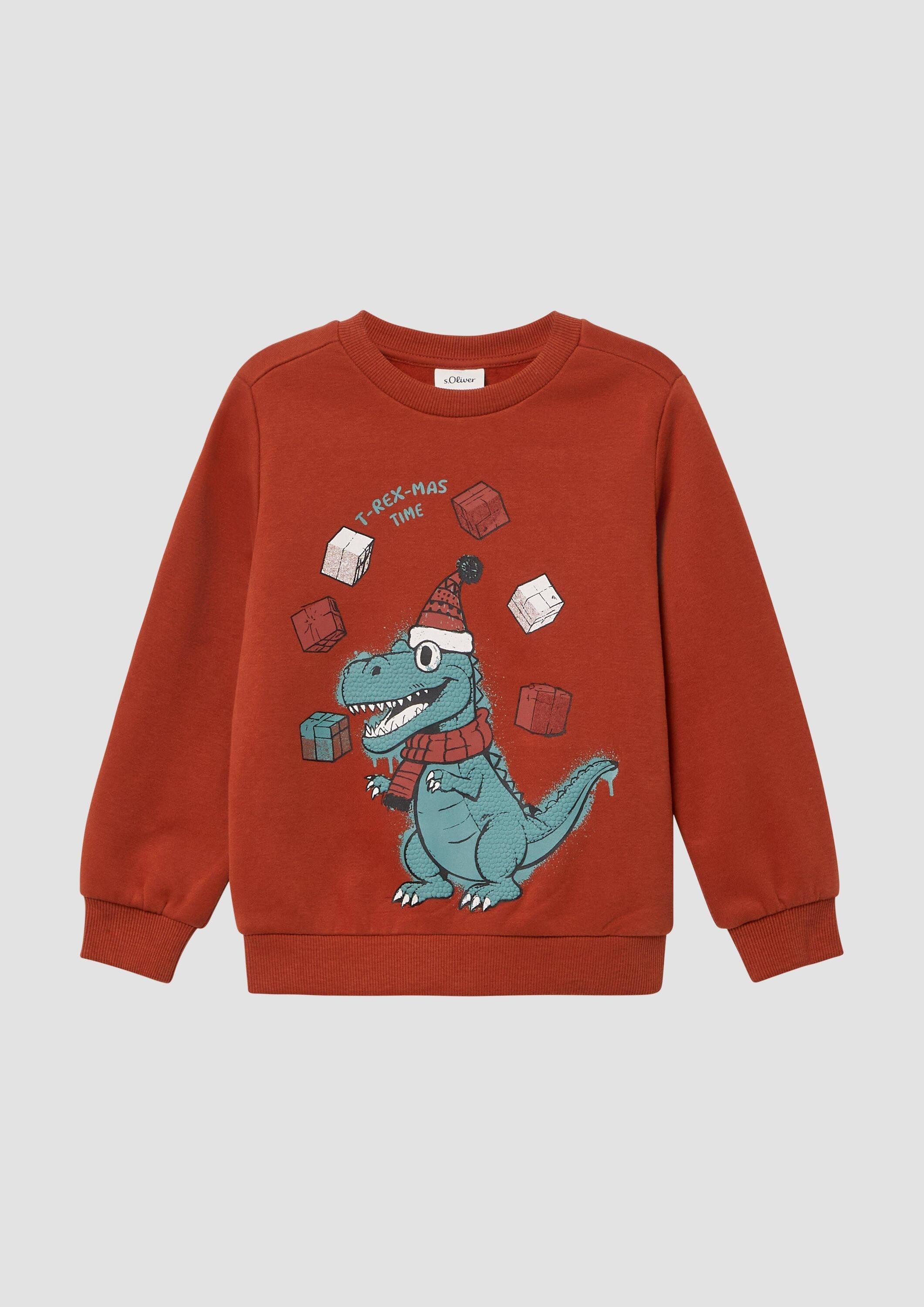 s.Oliver Sweatshirt Sweatshirt Kuscheliges Sweatshirt mit X-Mas-Frontprint günstig online kaufen