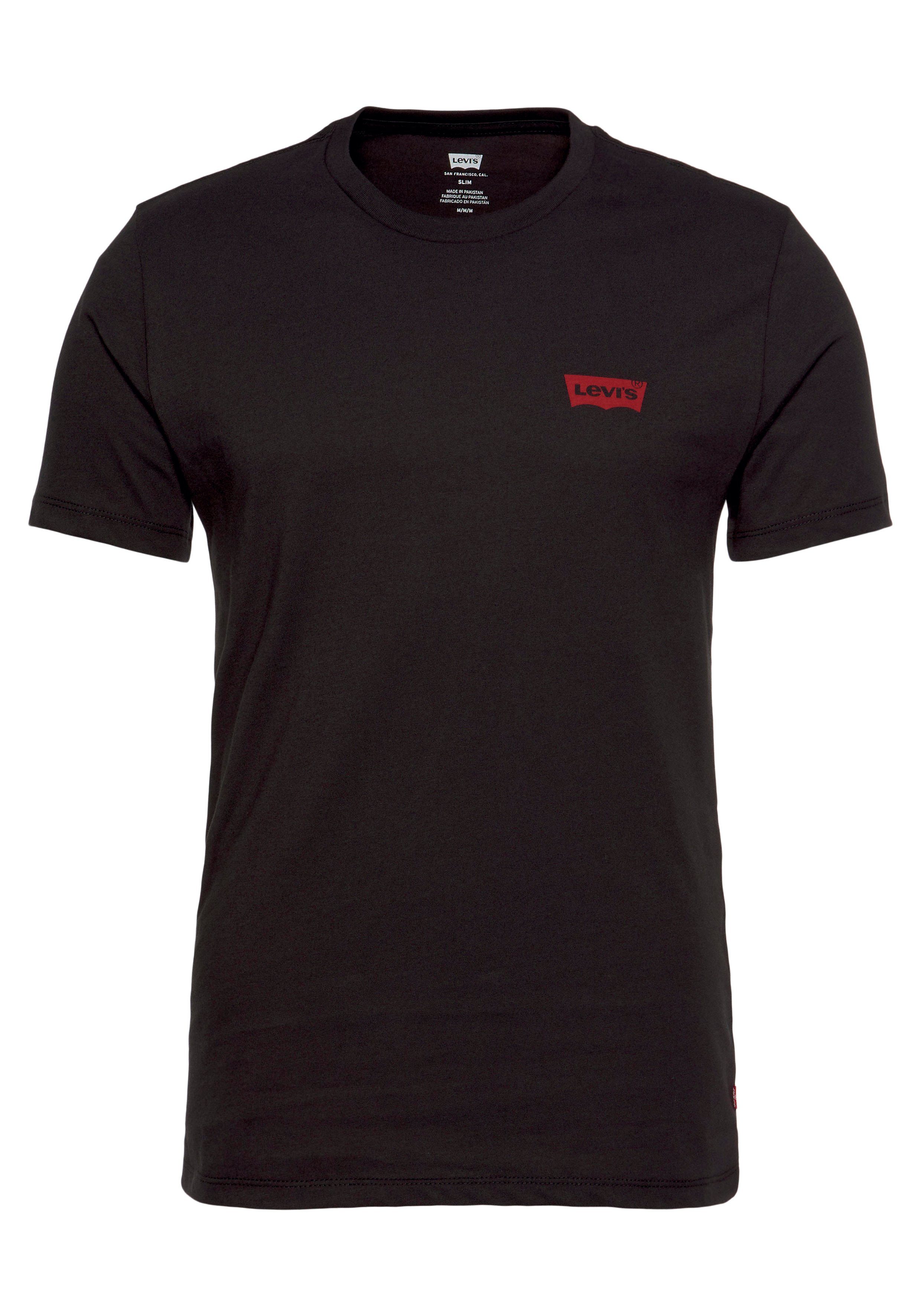 Levi's® Kurzarmshirt Brust Levi's® Logo auf black/white mit der